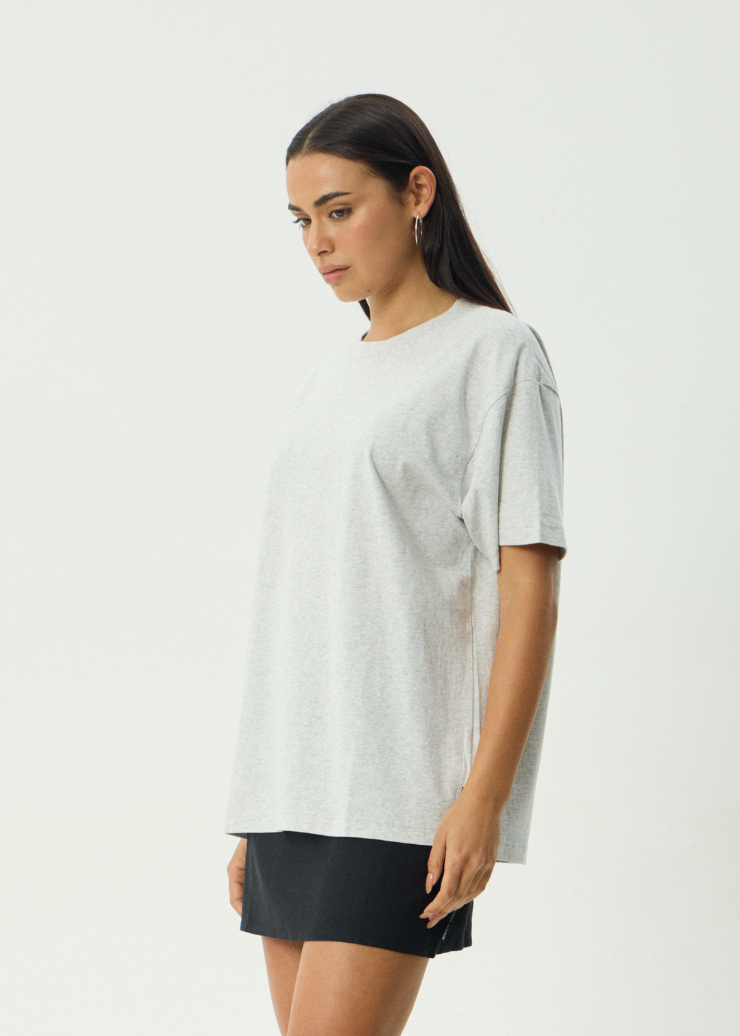 AFENDS Mens Genesis - Heavyweight Boxy Tee - Grey Marle