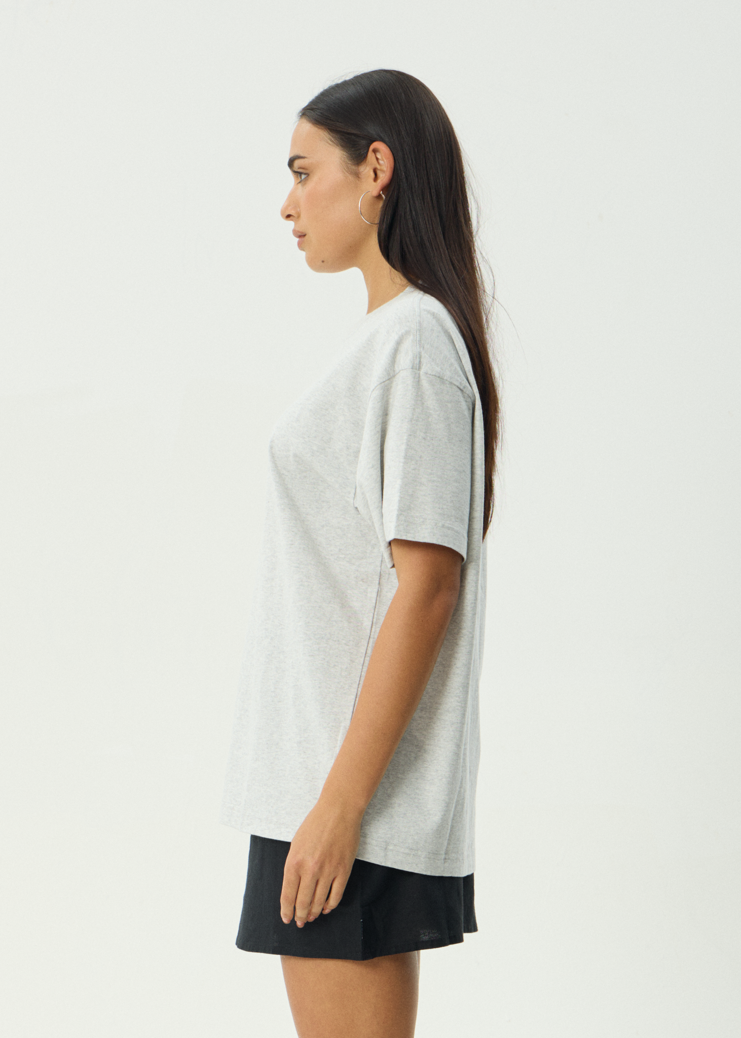 AFENDS Mens Genesis - Heavyweight Boxy Tee - Grey Marle