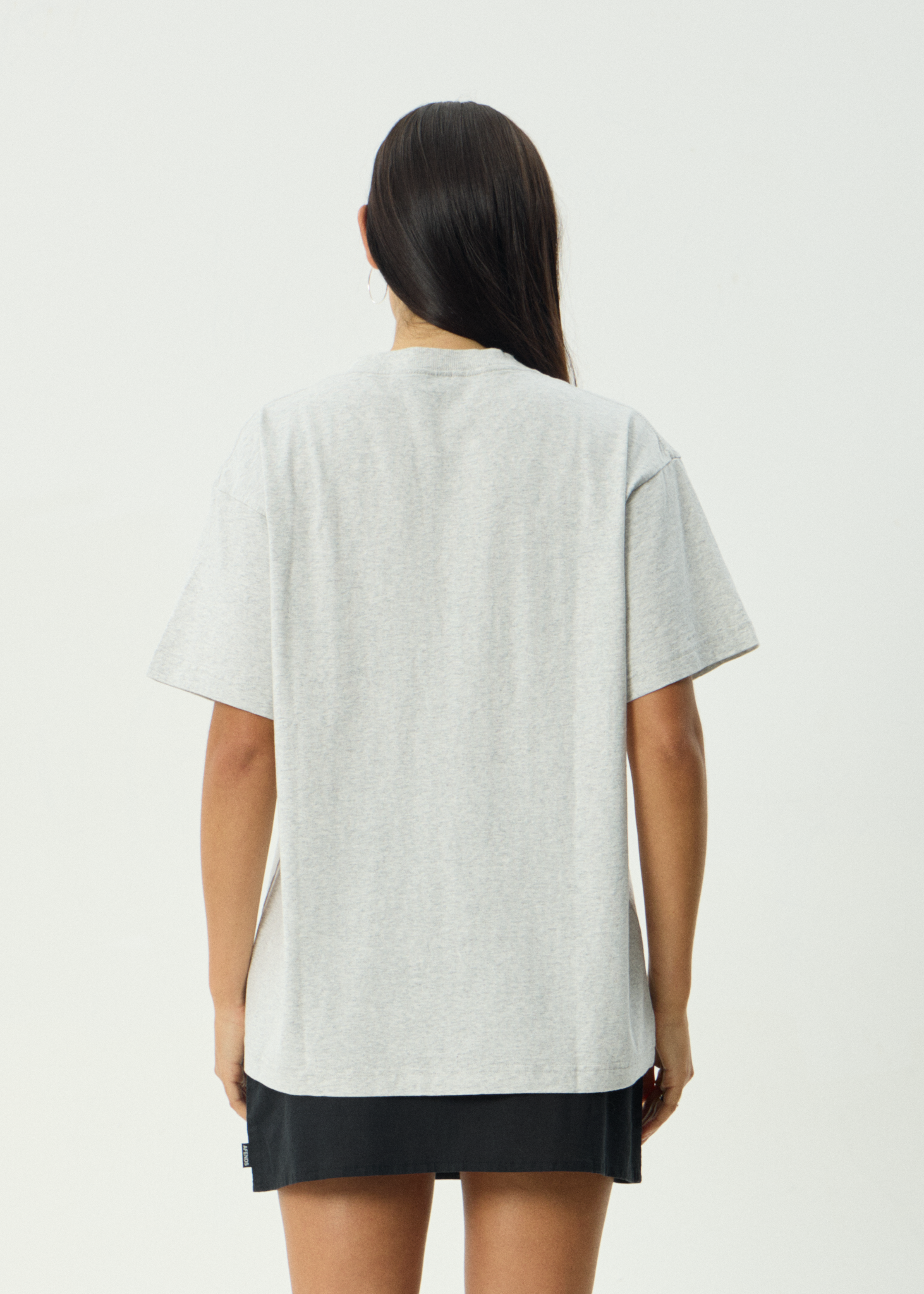 AFENDS Mens Genesis - Heavyweight Boxy Tee - Grey Marle