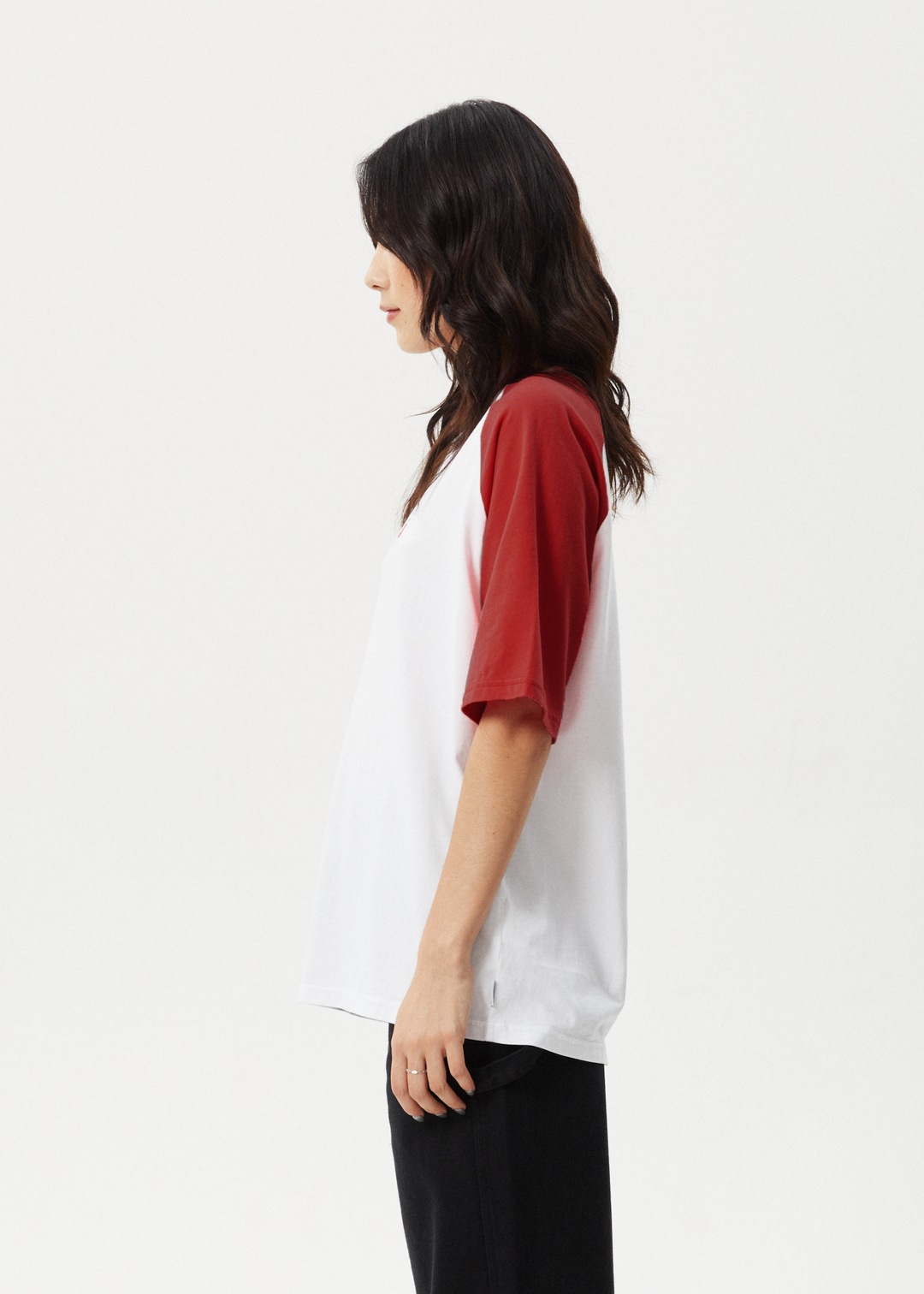 AFENDS Womens Ryan - Oversized Raglan Tee - Ketchup 