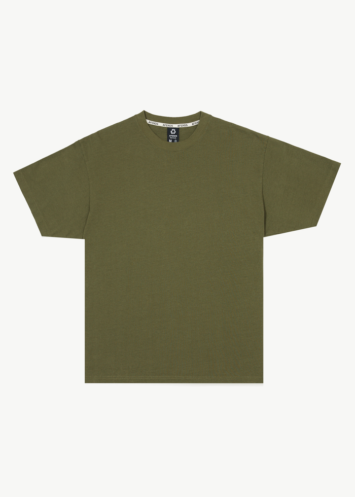 Afends Mens Genesis - Recycled Boxy Fit T-Shirt - Military 