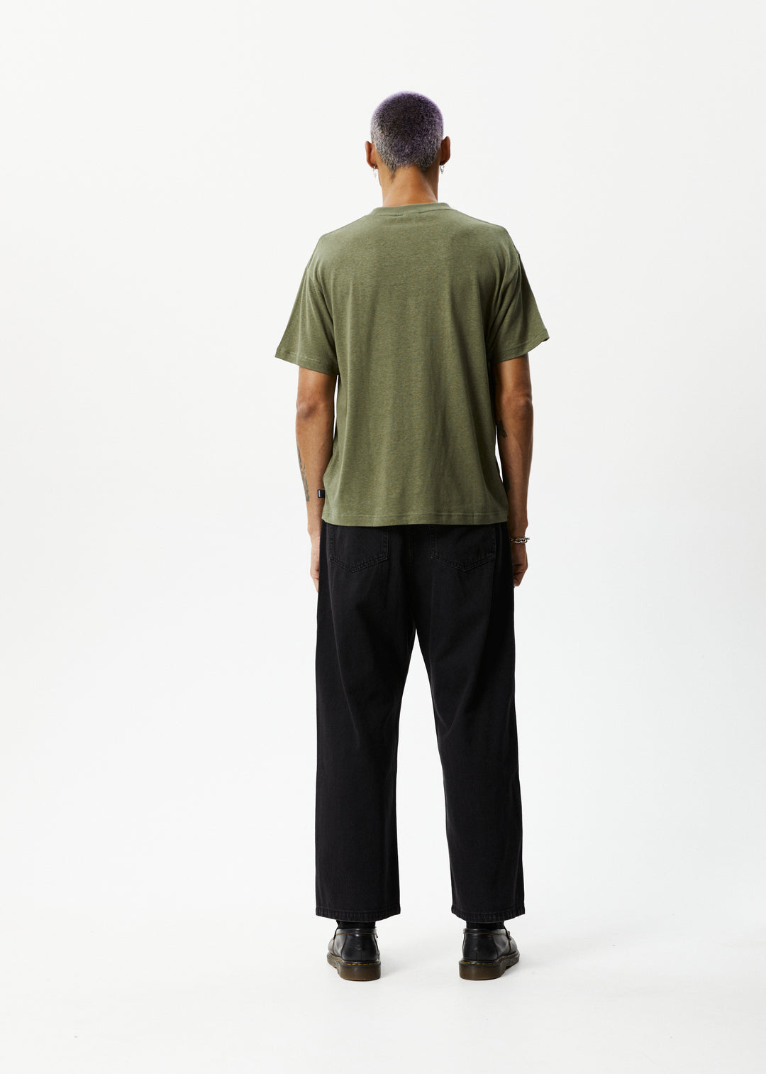 AFENDS Mens Genesis - Heavy Boxy Tee - Military 