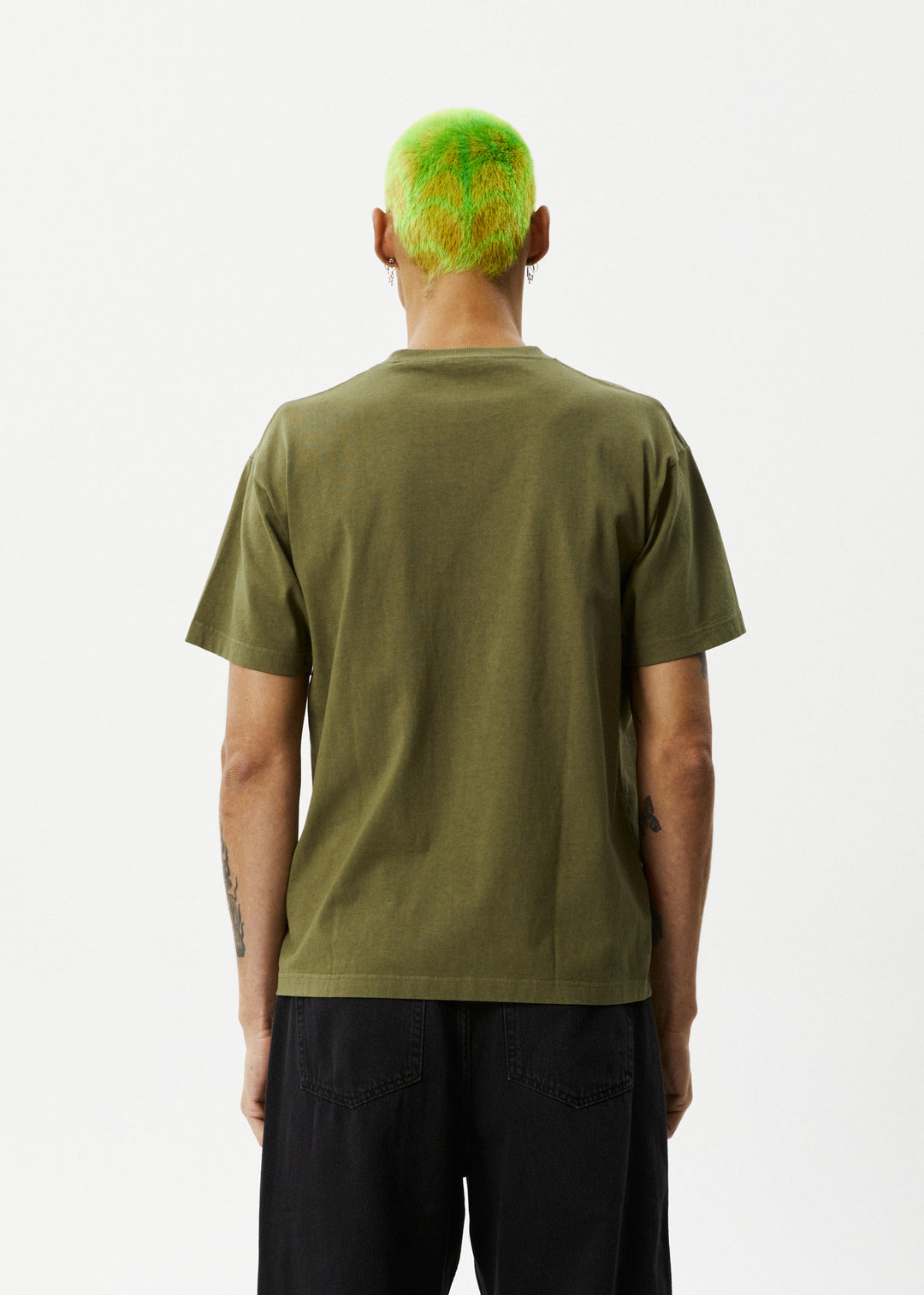 AFENDS Mens Genesis - Heavy Boxy Tee - Military