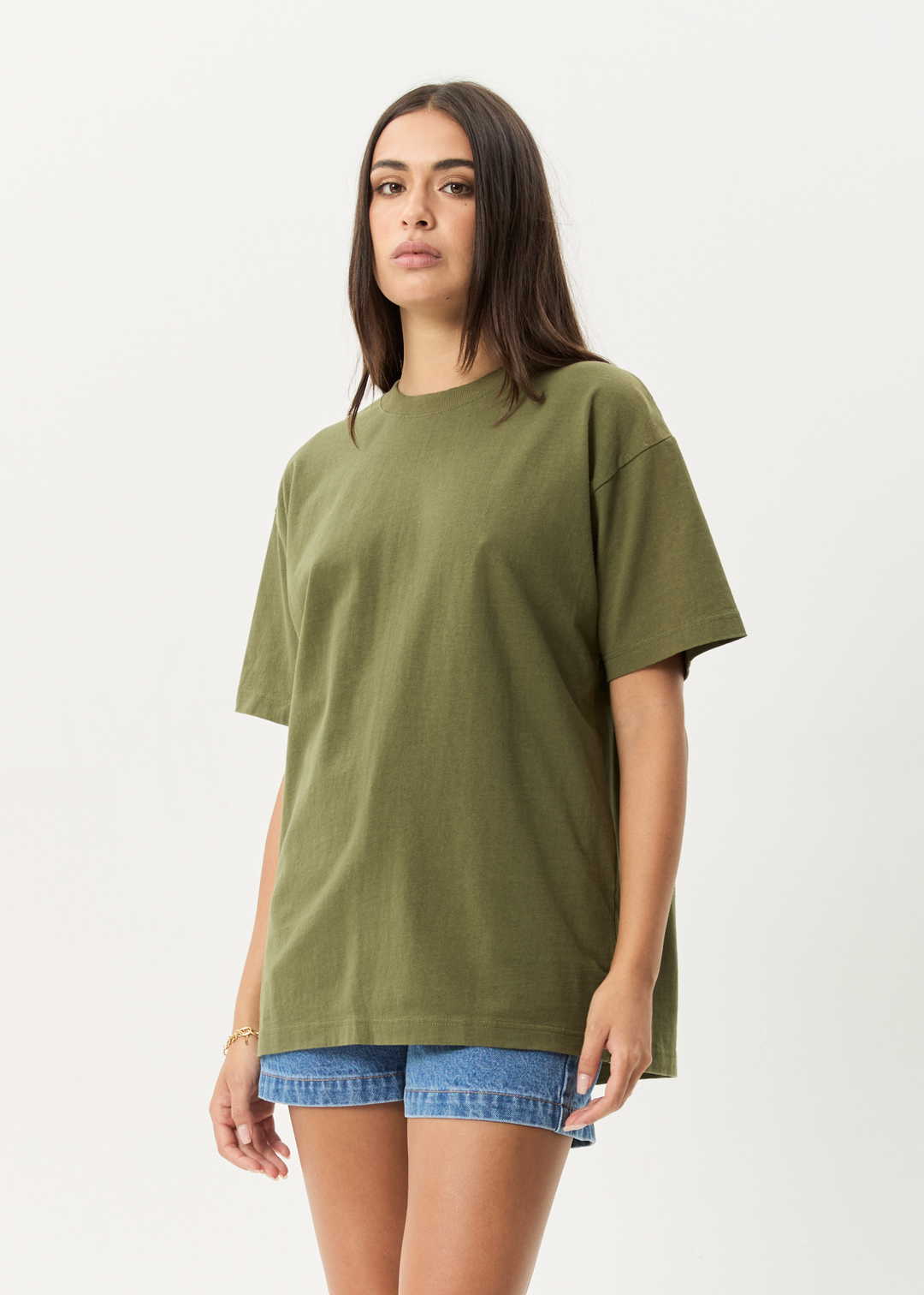 AFENDS Mens Genesis - Heavy Boxy Tee - Military