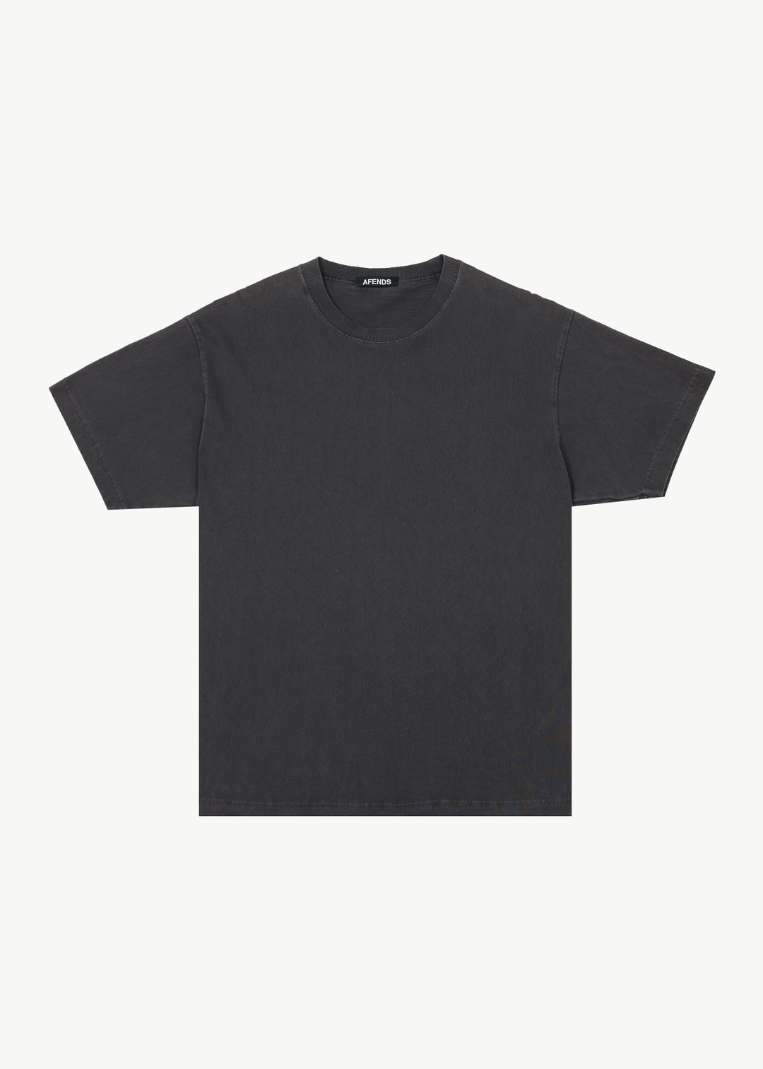 AFENDS Mens Genesis - Heavy Boxy Tee - Stone Black 