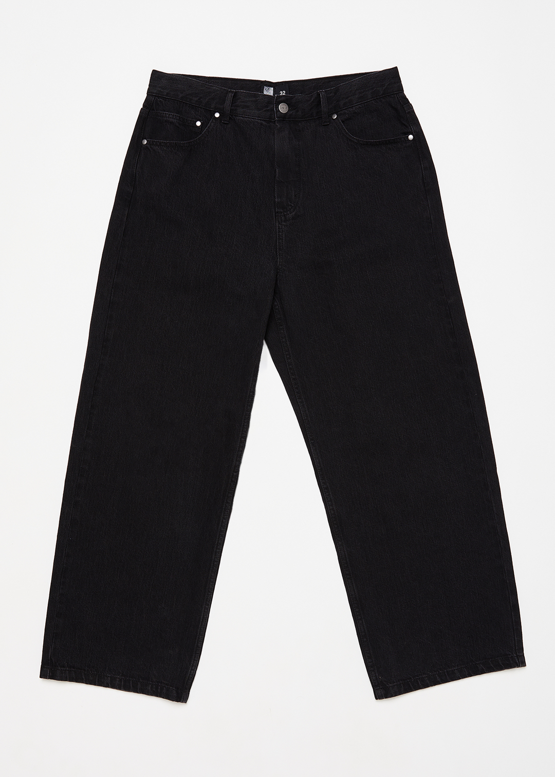 AFENDS Mens Pablo - Denim Baggy Jeans - Washed Black 