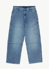 AFENDS Mens Richmond - Denim Baggy Carpenter Jeans - Worn Blue - Afends mens richmond   denim baggy carpenter jeans   worn blue 