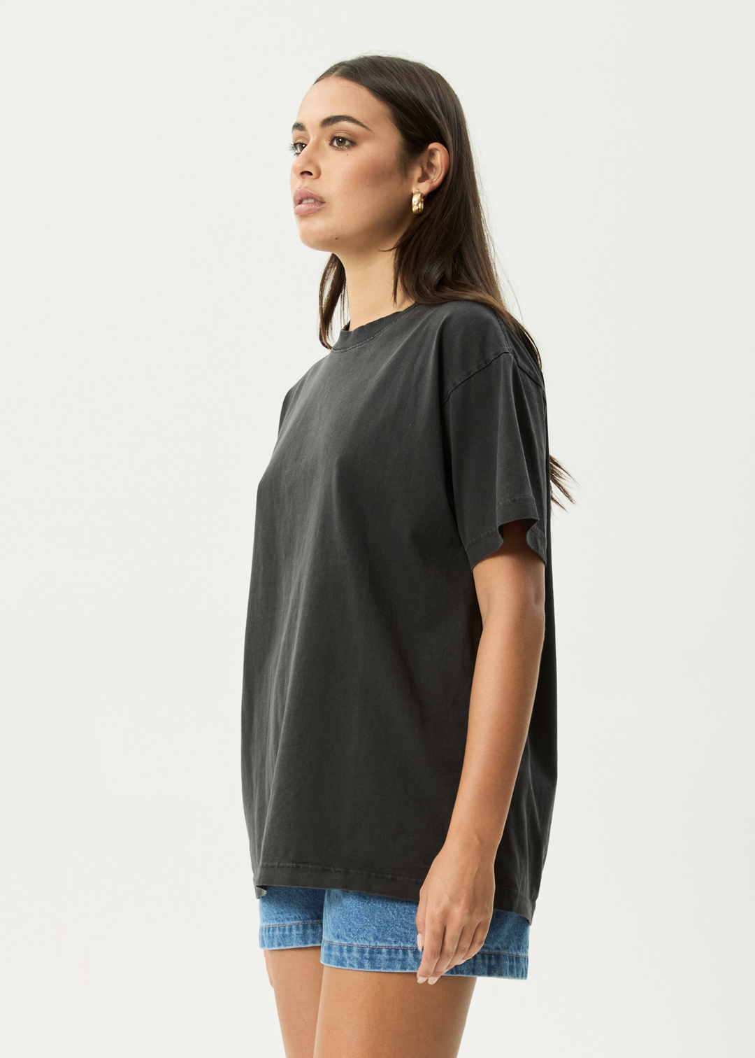 AFENDS Mens Genesis - Heavy Boxy Tee - Stone Black