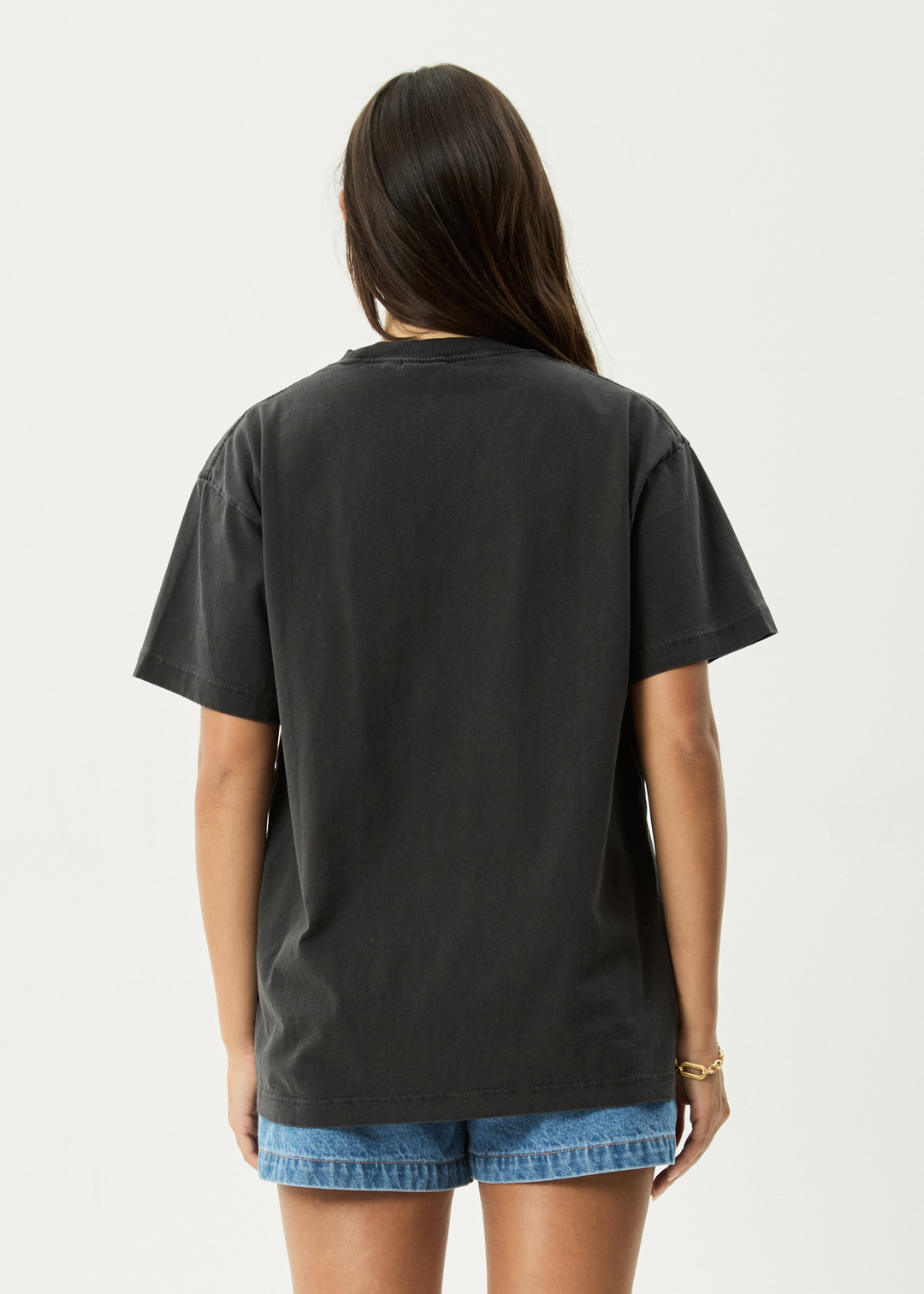 AFENDS Mens Genesis - Heavy Boxy Tee - Stone Black