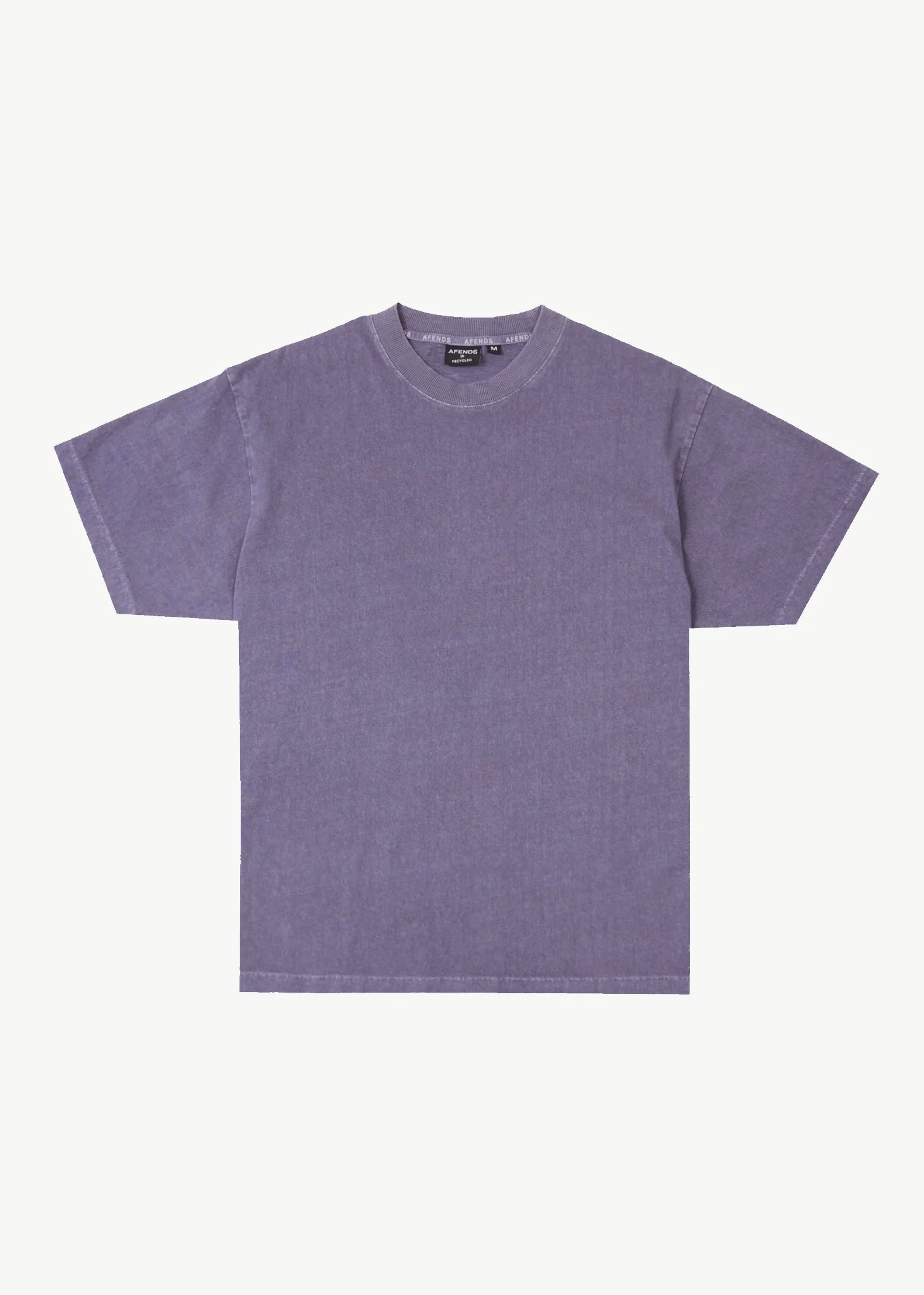 AFENDS Mens Genesis - Heavyweight Boxy Tee - Vintage Aubergine
