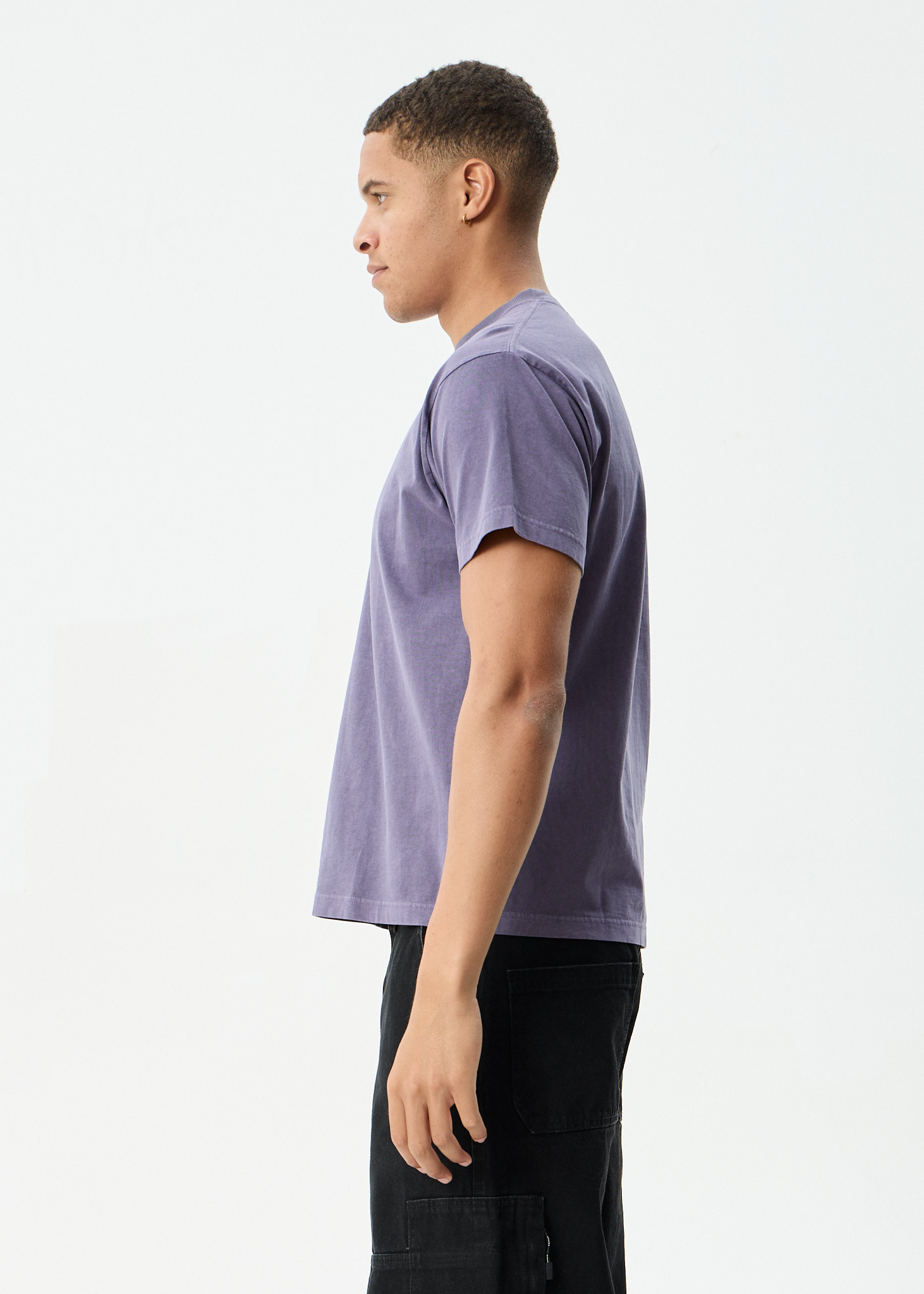 AFENDS Mens Genesis - Heavyweight Boxy Tee - Vintage Aubergine