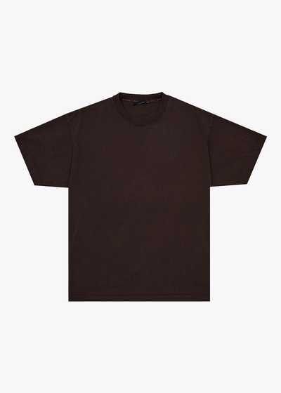 AFENDS Mens Genesis - Heavyweight Boxy Tee - Washed Coffee