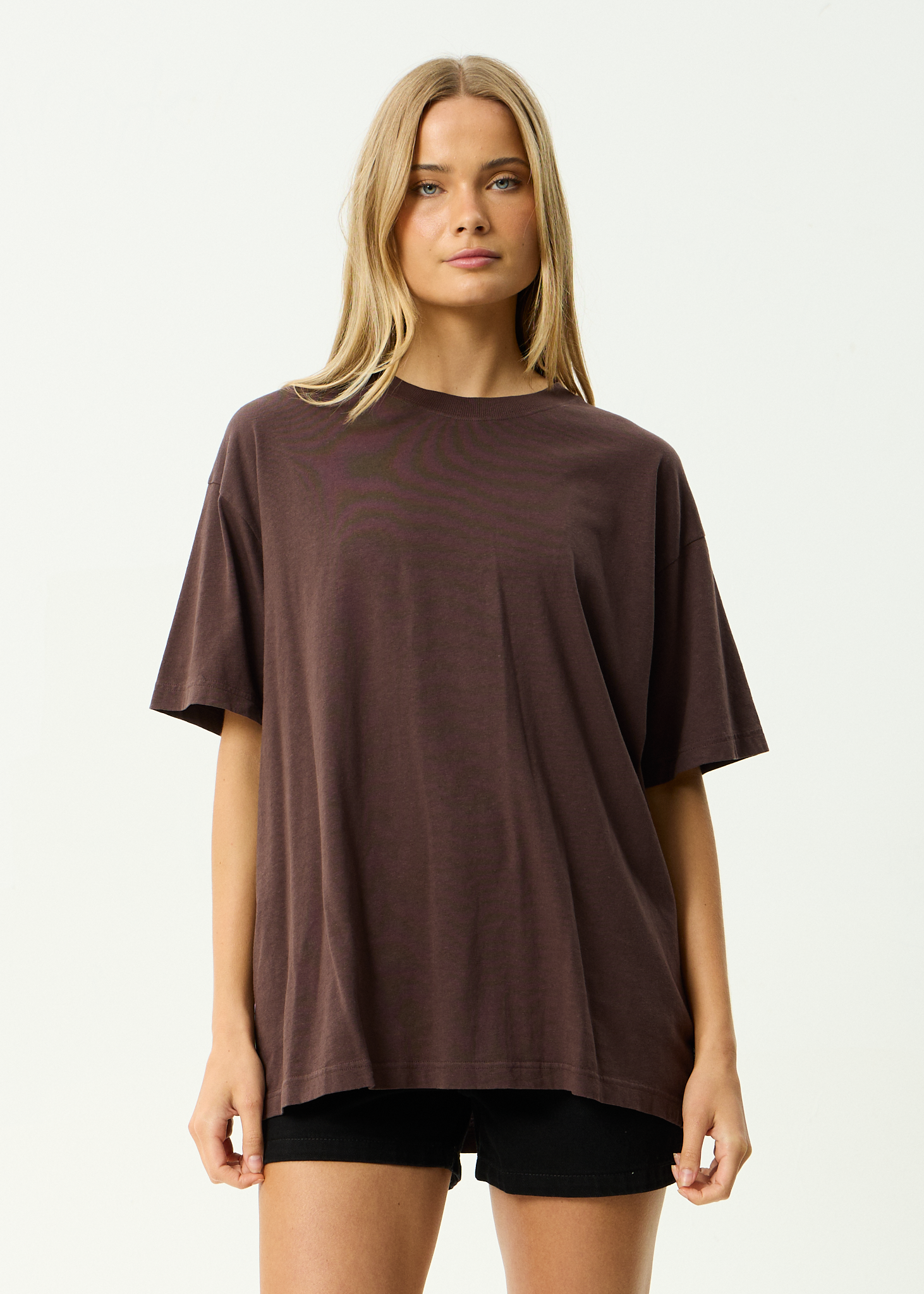 AFENDS Mens Genesis - Heavyweight Recycled Boxy Fit Tee - Washed Coffee