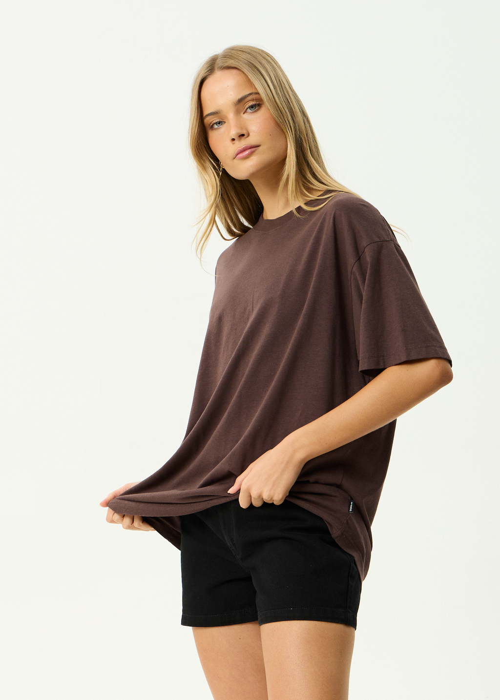 AFENDS Mens Genesis - Heavyweight Recycled Boxy Fit Tee - Washed Coffee