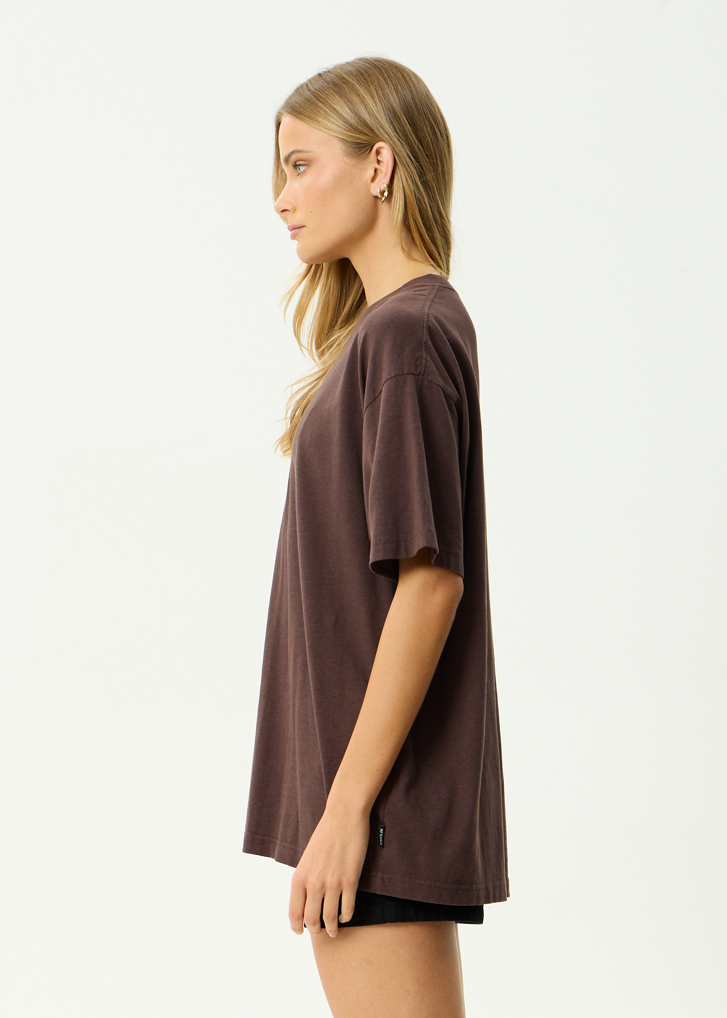 AFENDS Mens Genesis - Heavyweight Recycled Boxy Fit Tee - Washed Coffee