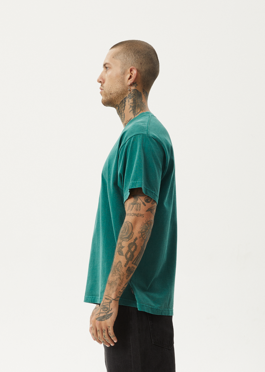 AFENDS Mens Genesis - Heavyweight Boxy Tee - Washed Pine