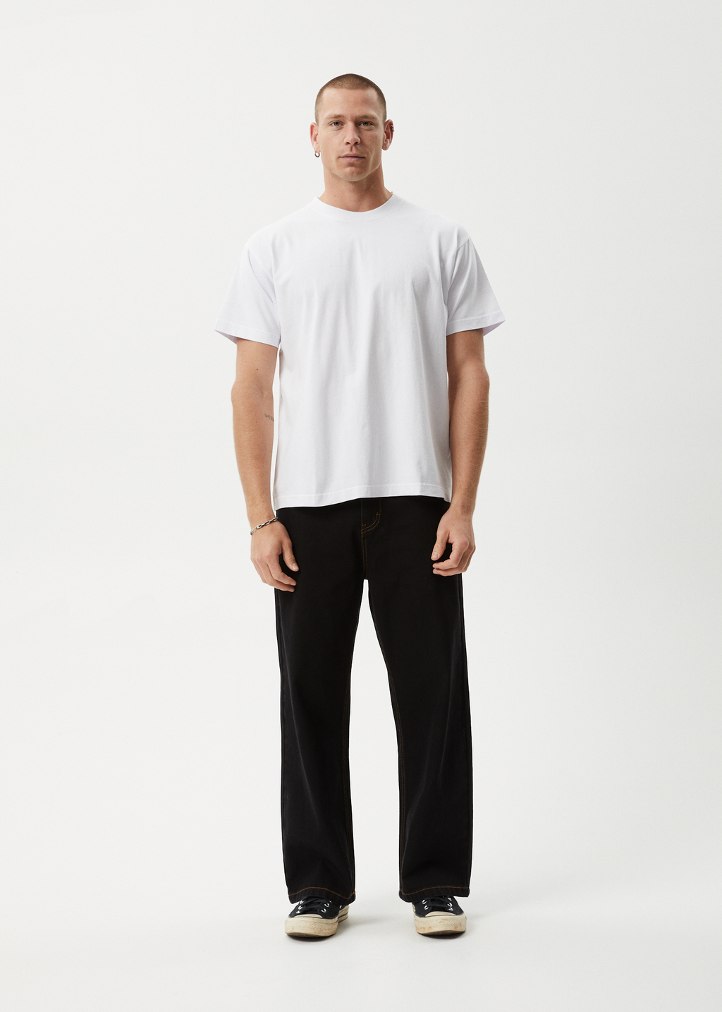 AFENDS Mens Genesis - Heavyweight Boxy Tee - White