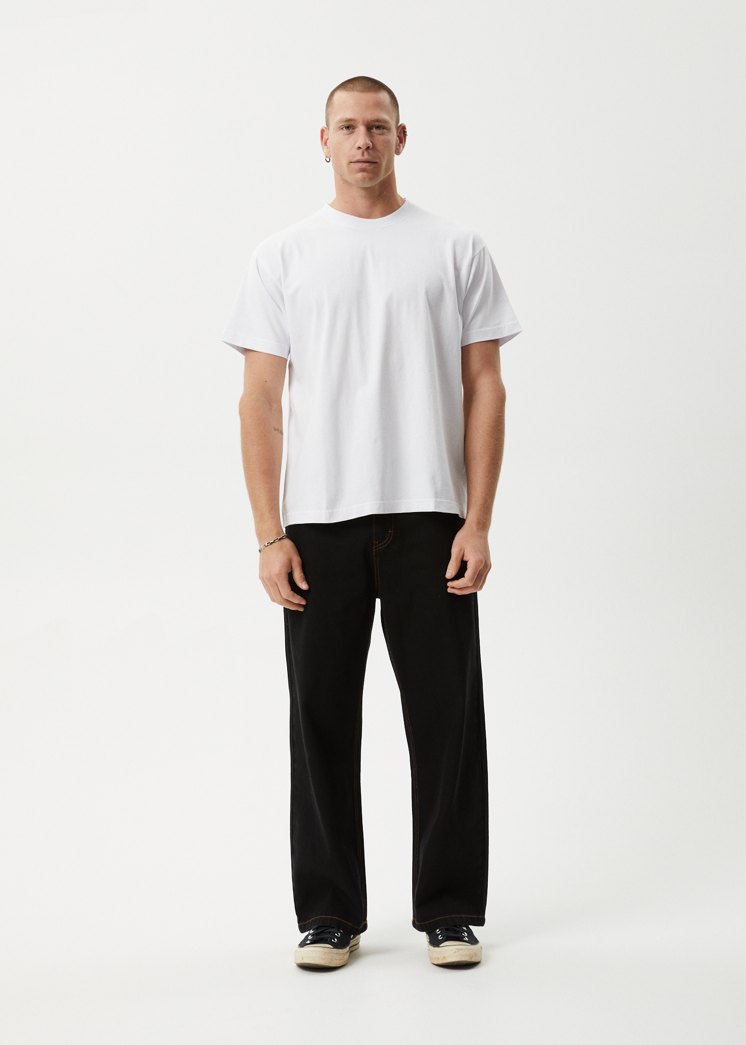 AFENDS Mens Genesis - Heavyweight Boxy Tee - White