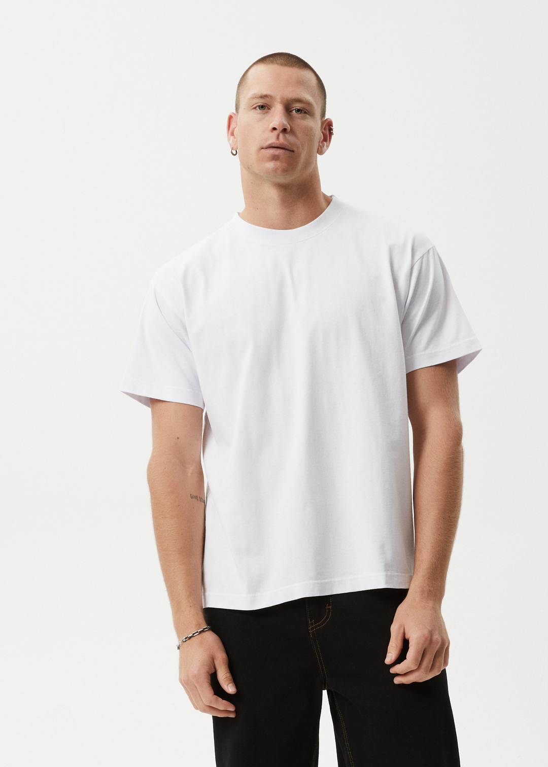 AFENDS Mens Genesis - Heavy Boxy Tee - White