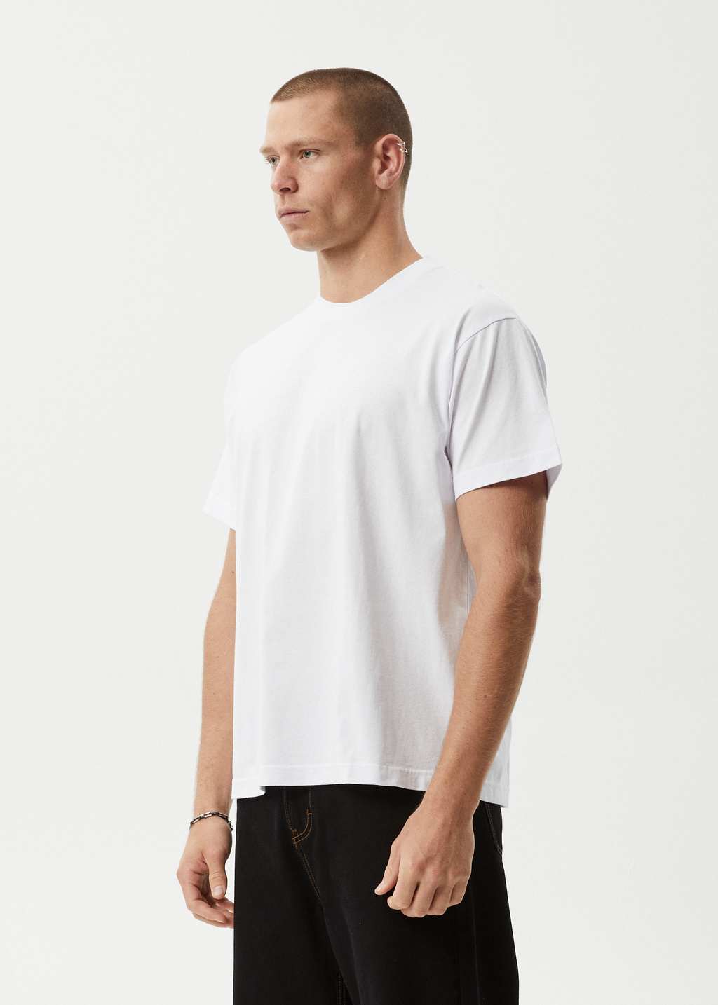 AFENDS Mens Genesis - Heavyweight Boxy Tee - White