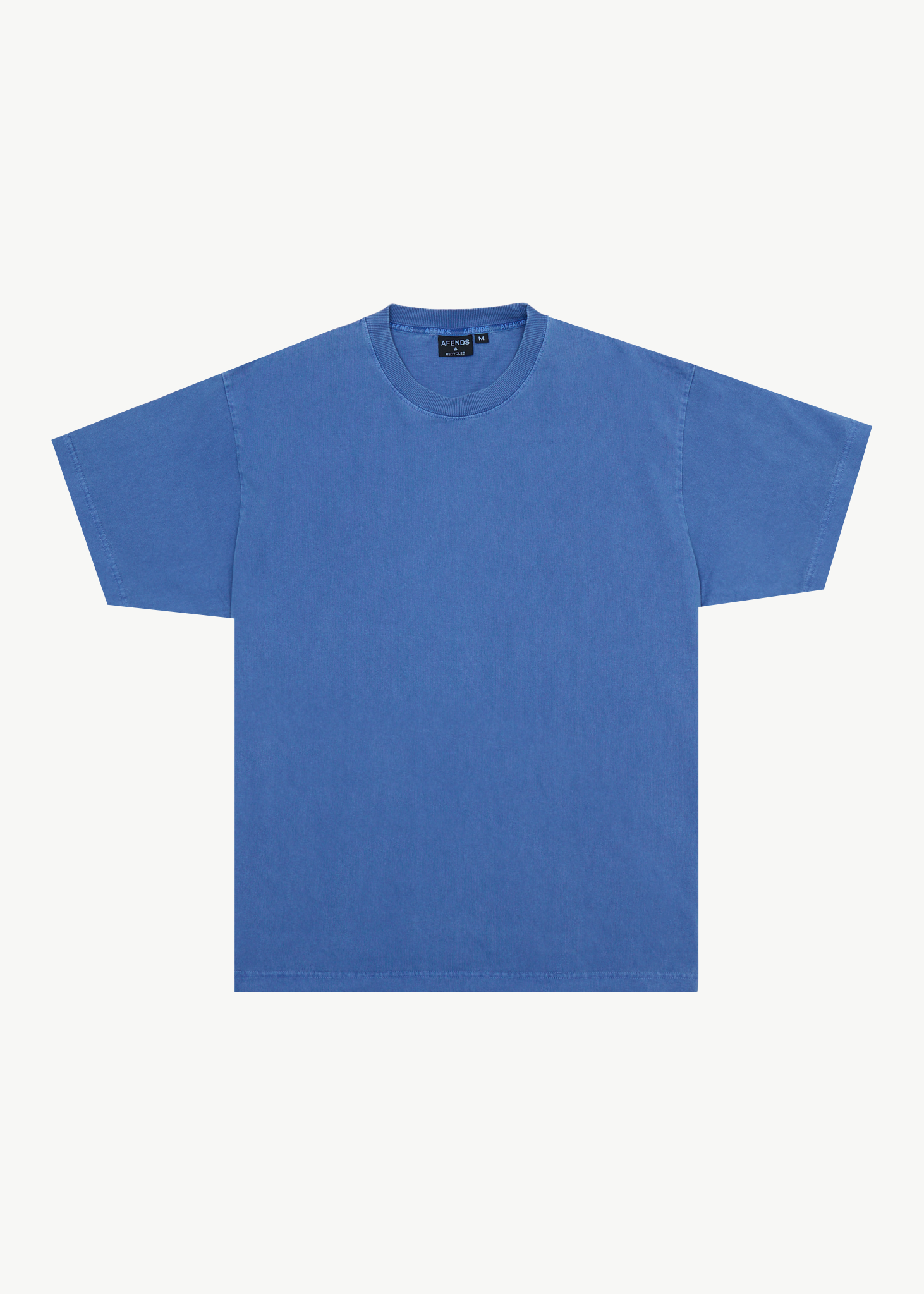 AFENDS Mens Genesis - Heavyweight Boxy Tee - Washed Marina