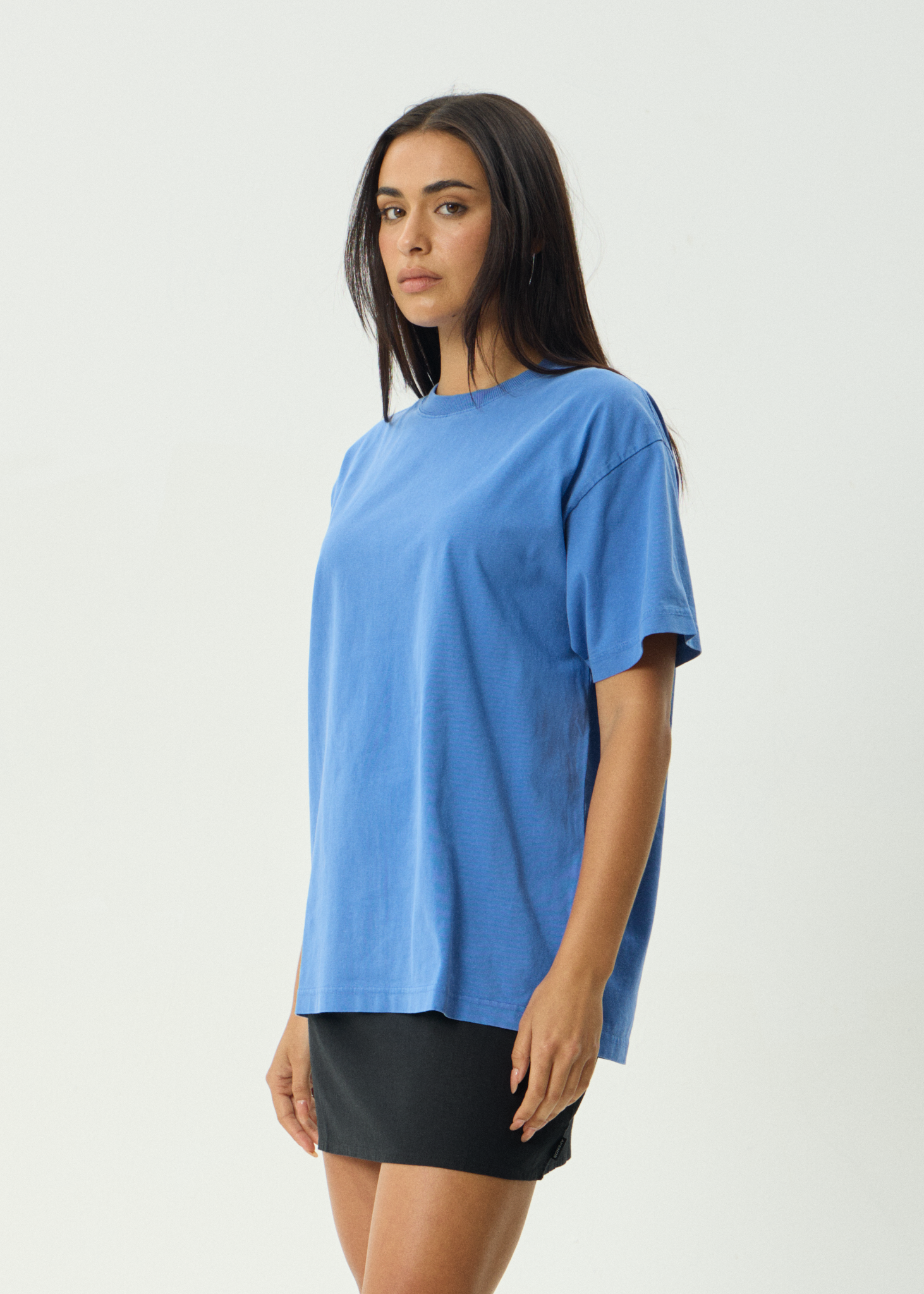 AFENDS Mens Genesis - Heavyweight Boxy Tee - Washed Marina