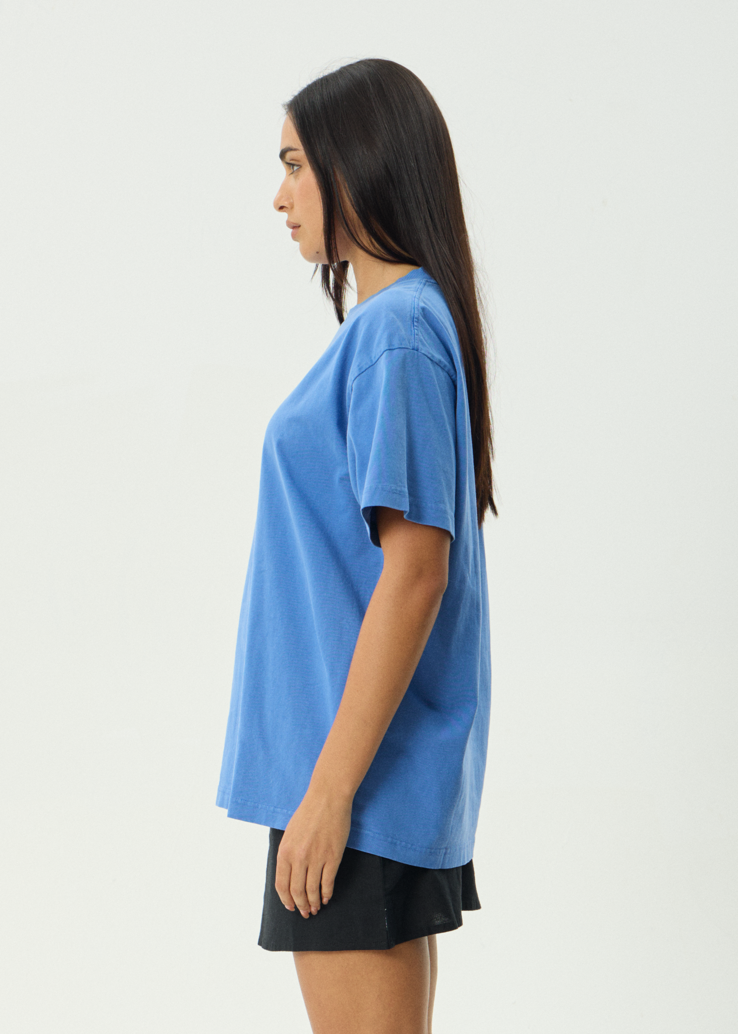 AFENDS Mens Genesis - Heavyweight Boxy Tee - Washed Marina