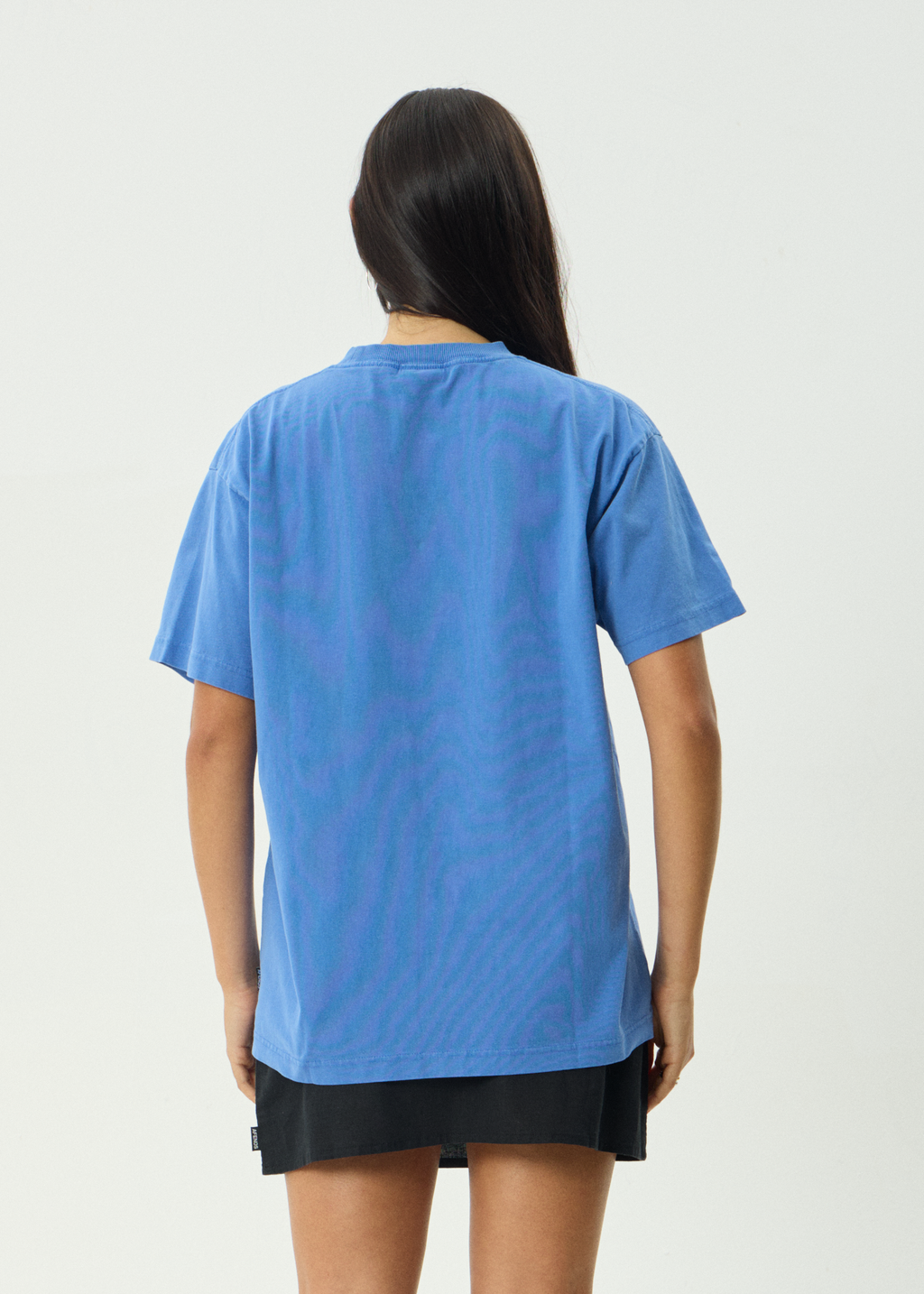 AFENDS Mens Genesis - Heavyweight Boxy Tee - Washed Marina