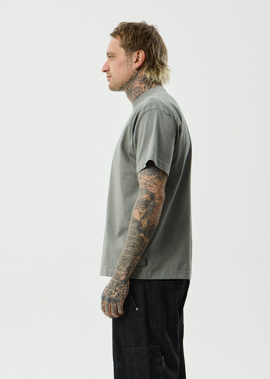 AFENDS Mens Genesis - Heavyweight Recycled Boxy Tee - Washed Sycamore