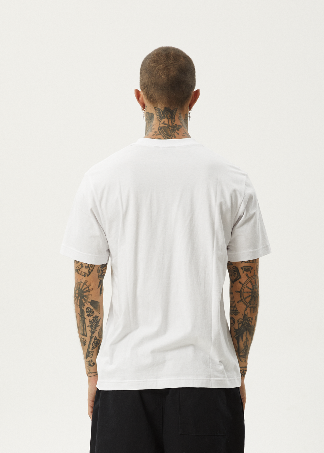 AFENDS Mens Thrown Out - Retro Fit Tee - White / Black 