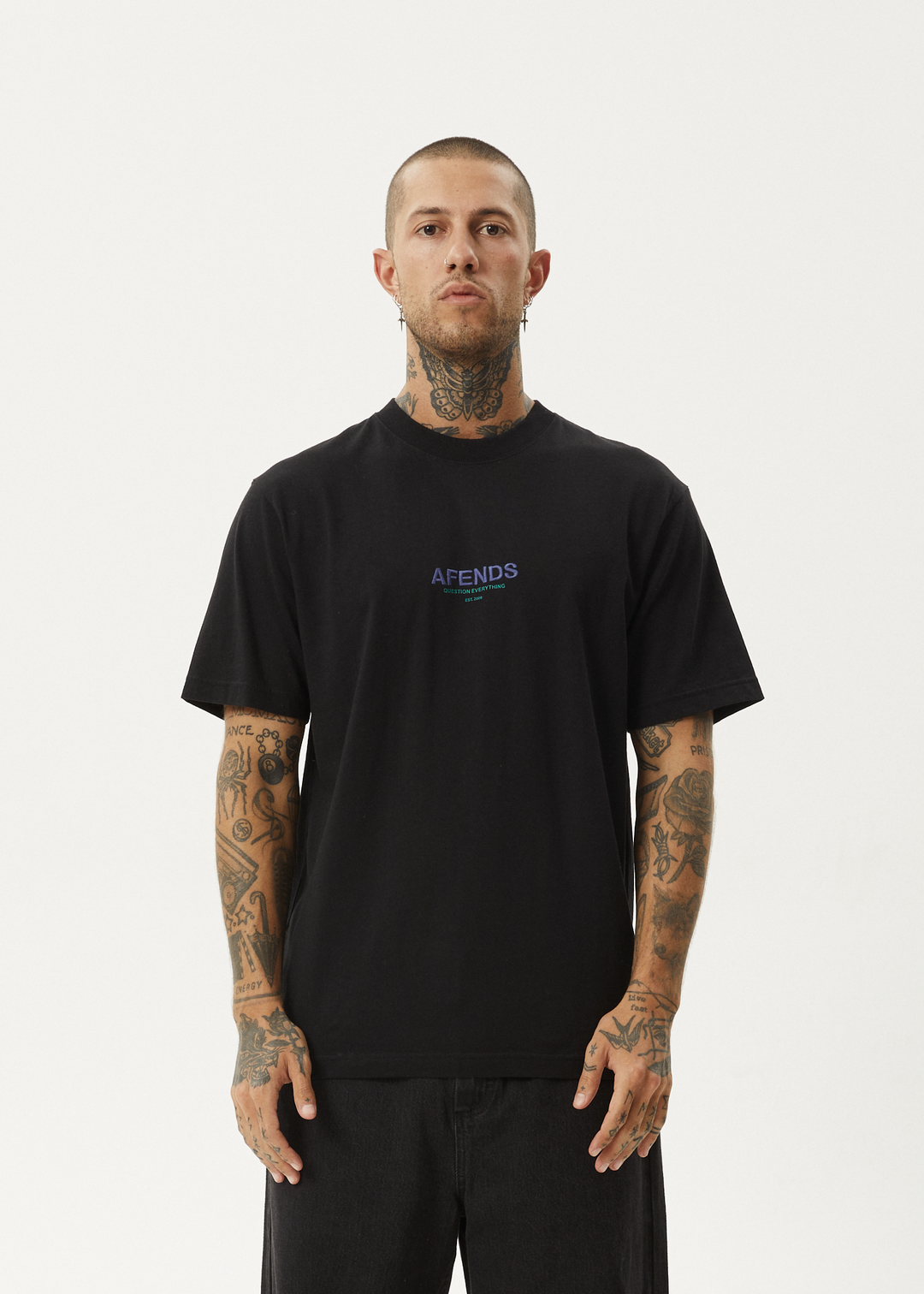 AFENDS Mens Vinyl - Retro Fit Tee - Black 