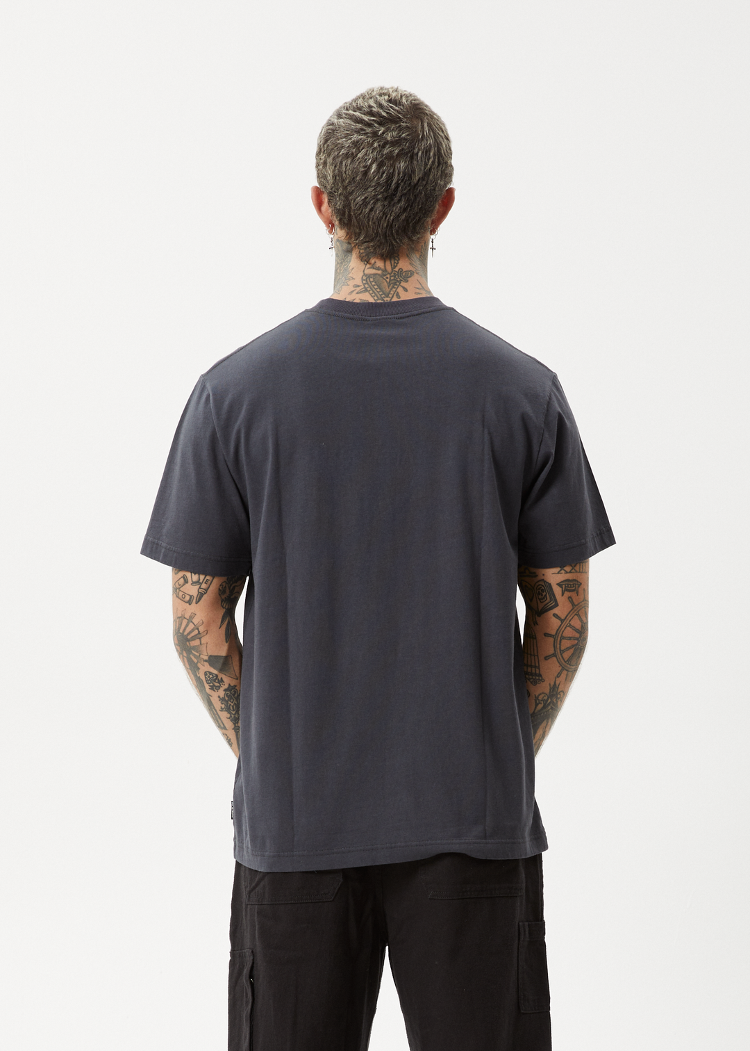 AFENDS Mens Vinyl - Retro Fit Tee - Charcoal 