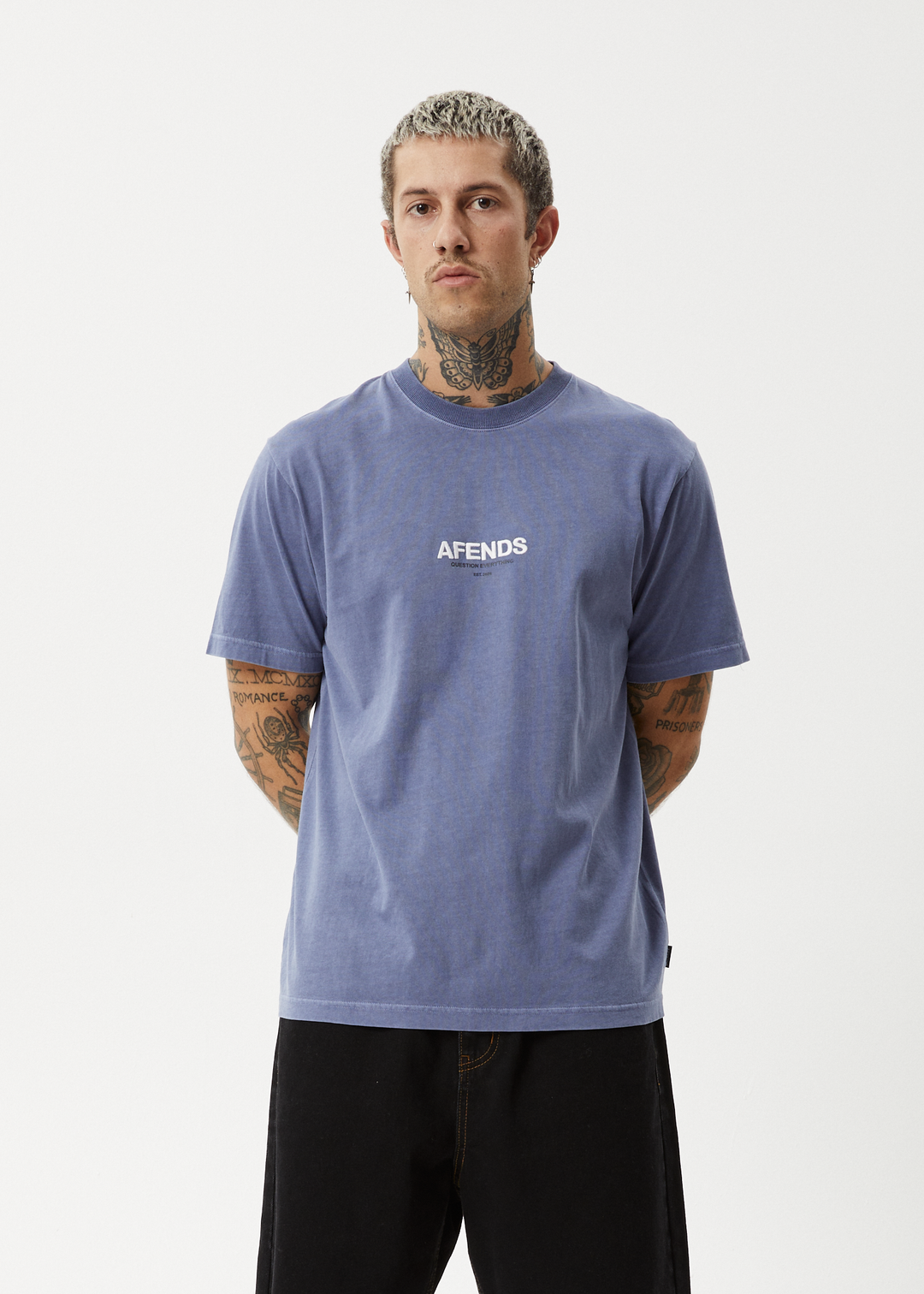 AFENDS Mens Vinyl - Retro Fit Tee - Marlin 