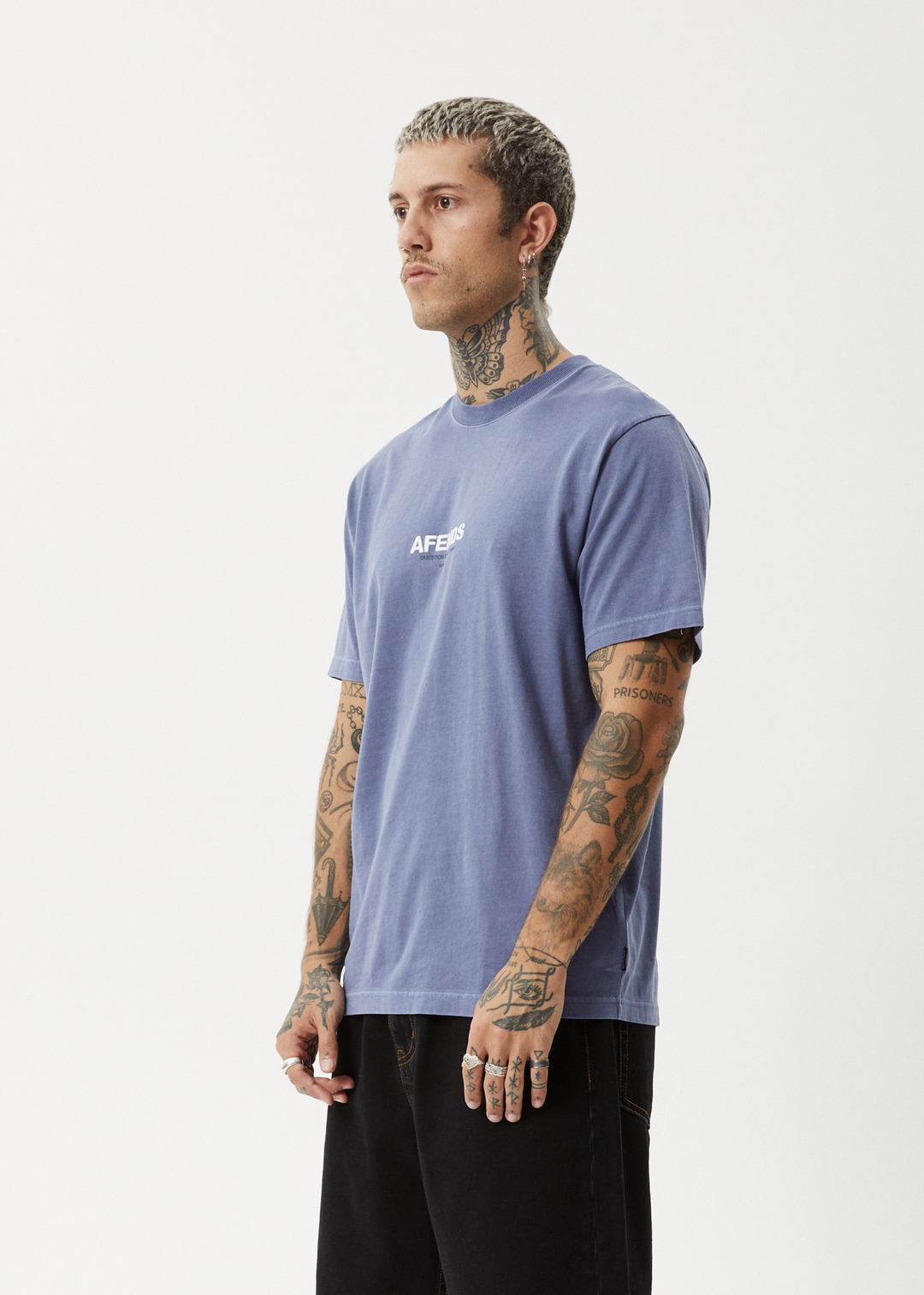 AFENDS Mens Vinyl - Retro Fit Tee - Marlin 