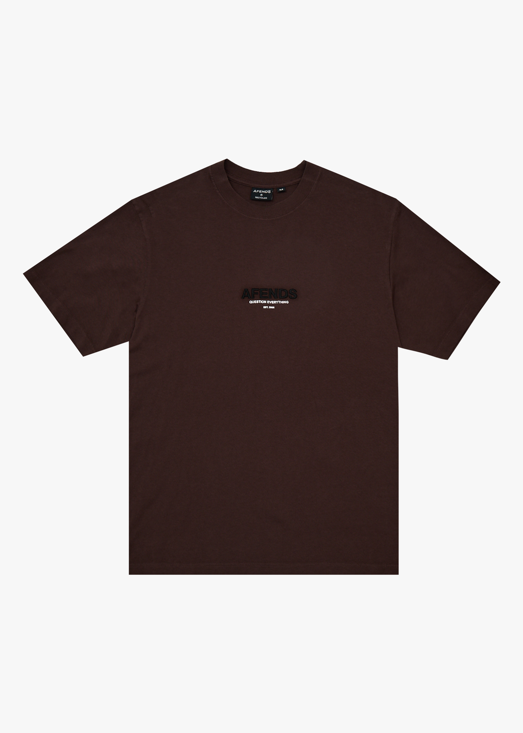 AFENDS Mens Vinyl - Recycled Retro Fit Tee - Washed Coffee