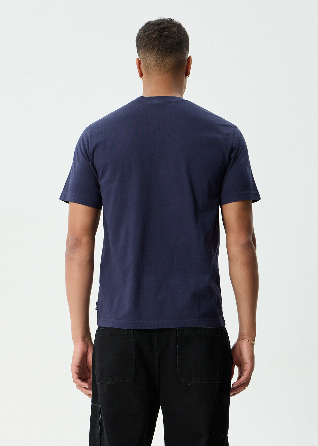 AFENDS Mens Vinyl - Retro Tee - Washed Deep Sea