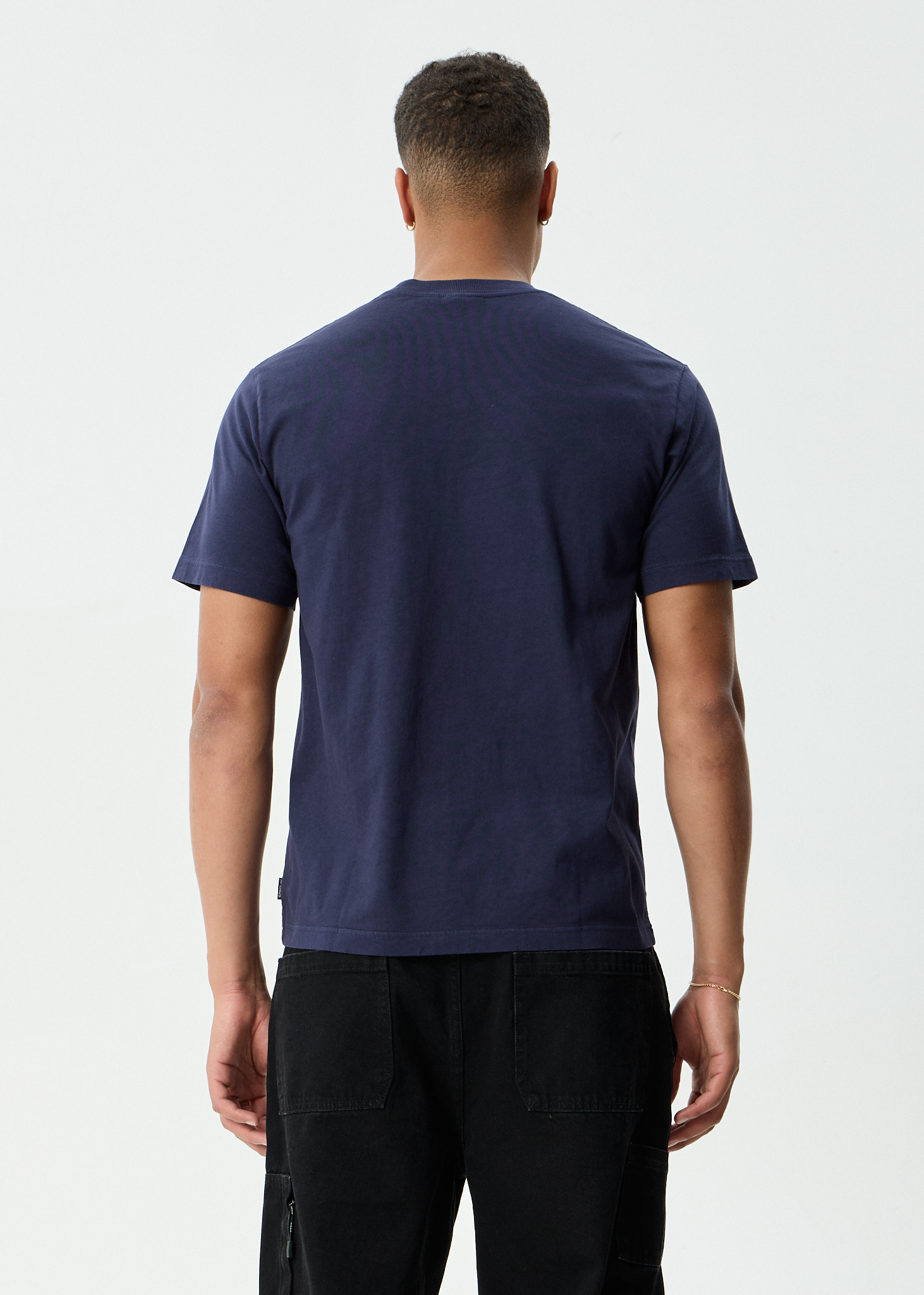 AFENDS Mens Vinyl - Retro Tee - Washed Deep Sea