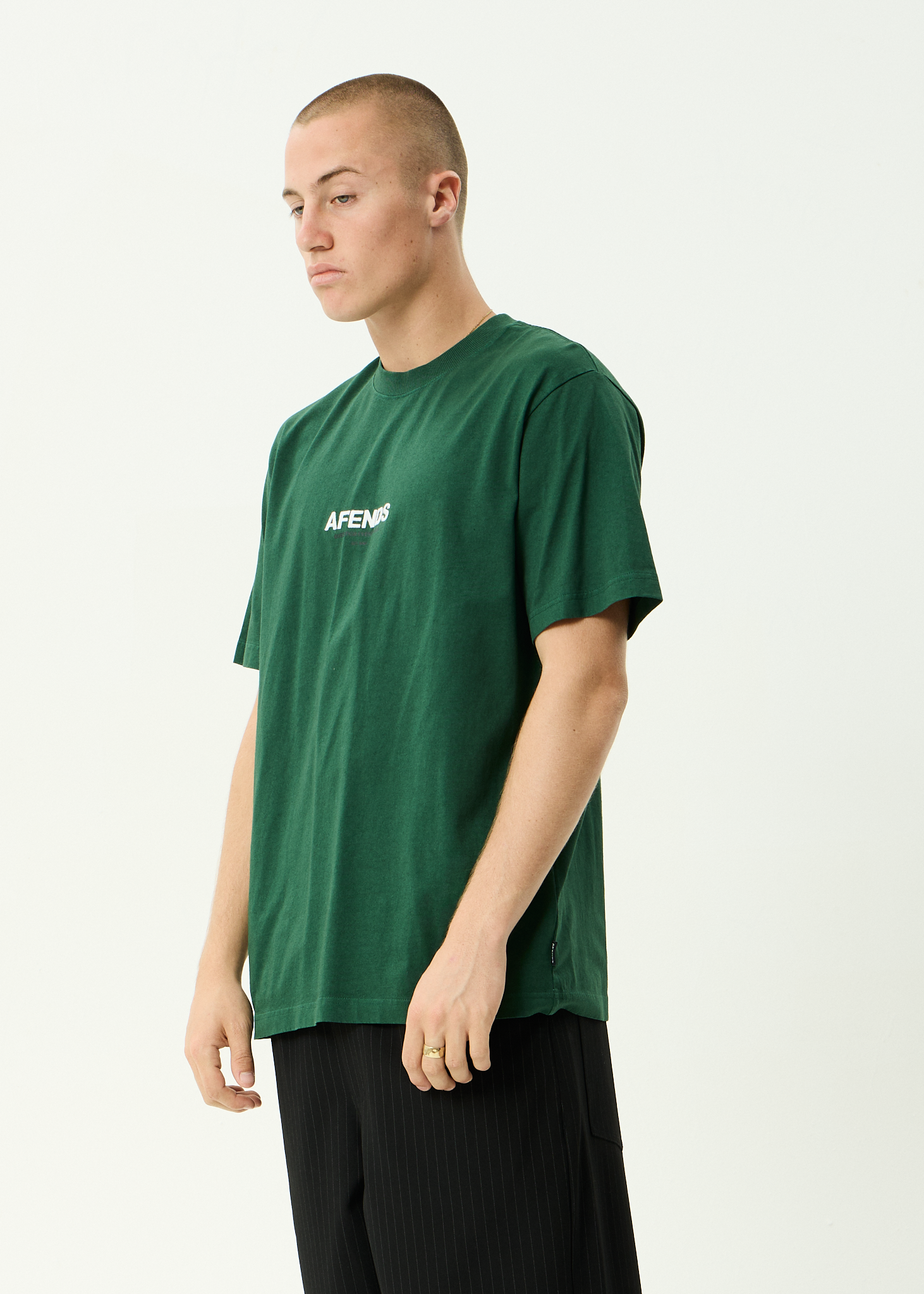 AFENDS Mens Vinyl - Retro Tee - Washed Pine
