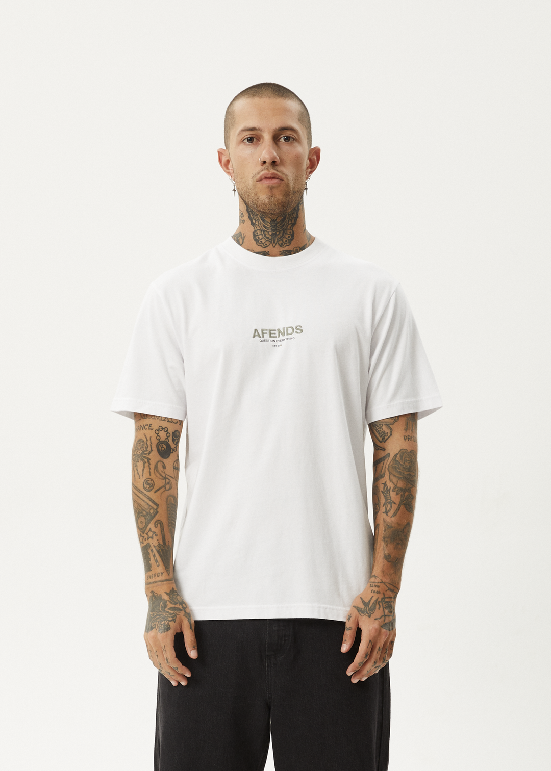 AFENDS Mens Vinyl - Retro Fit Tee - White 