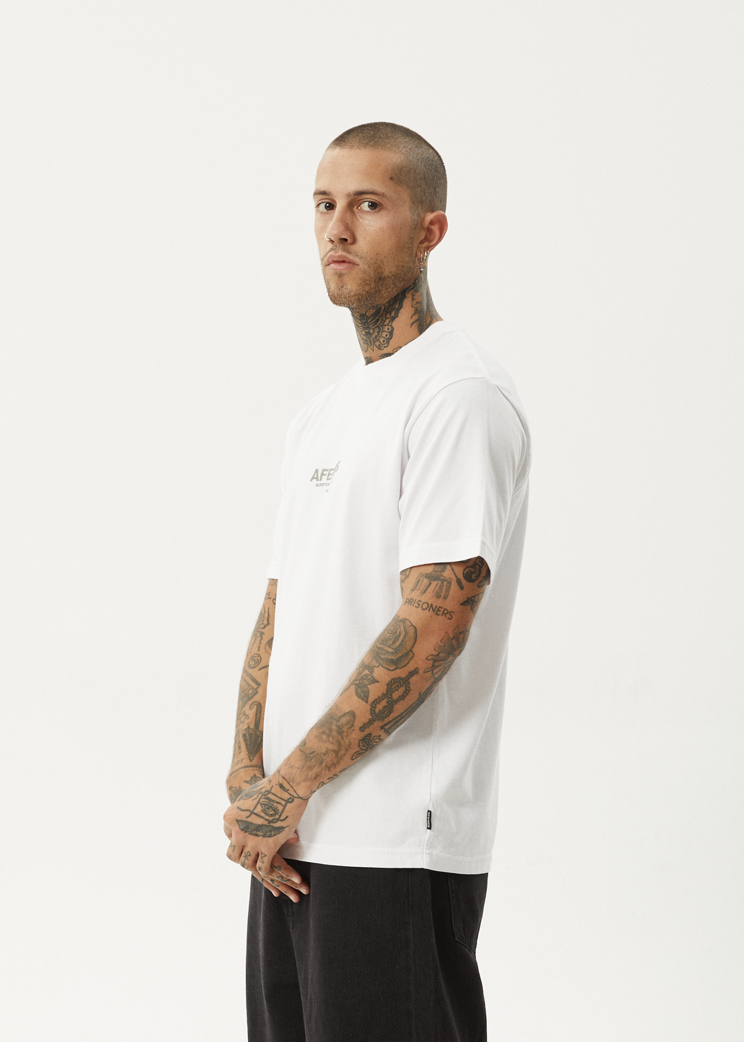 AFENDS Mens Vinyl - Retro Fit Tee - White 