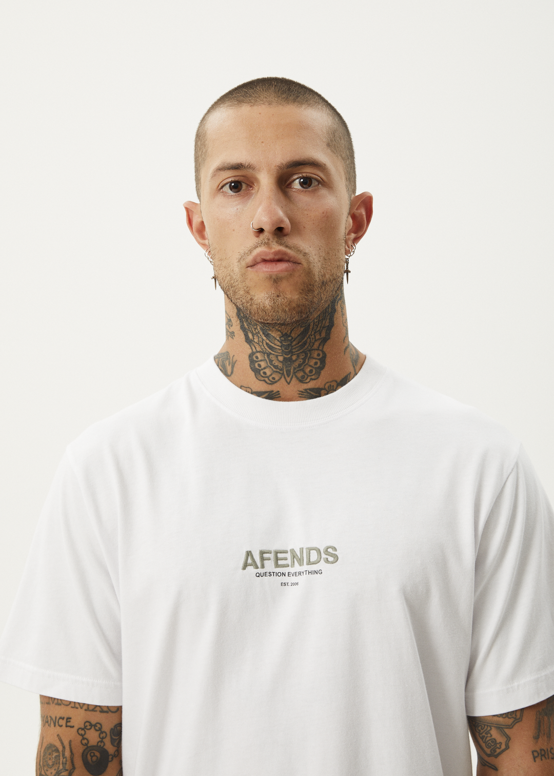 AFENDS Mens Vinyl - Retro Fit Tee - White 