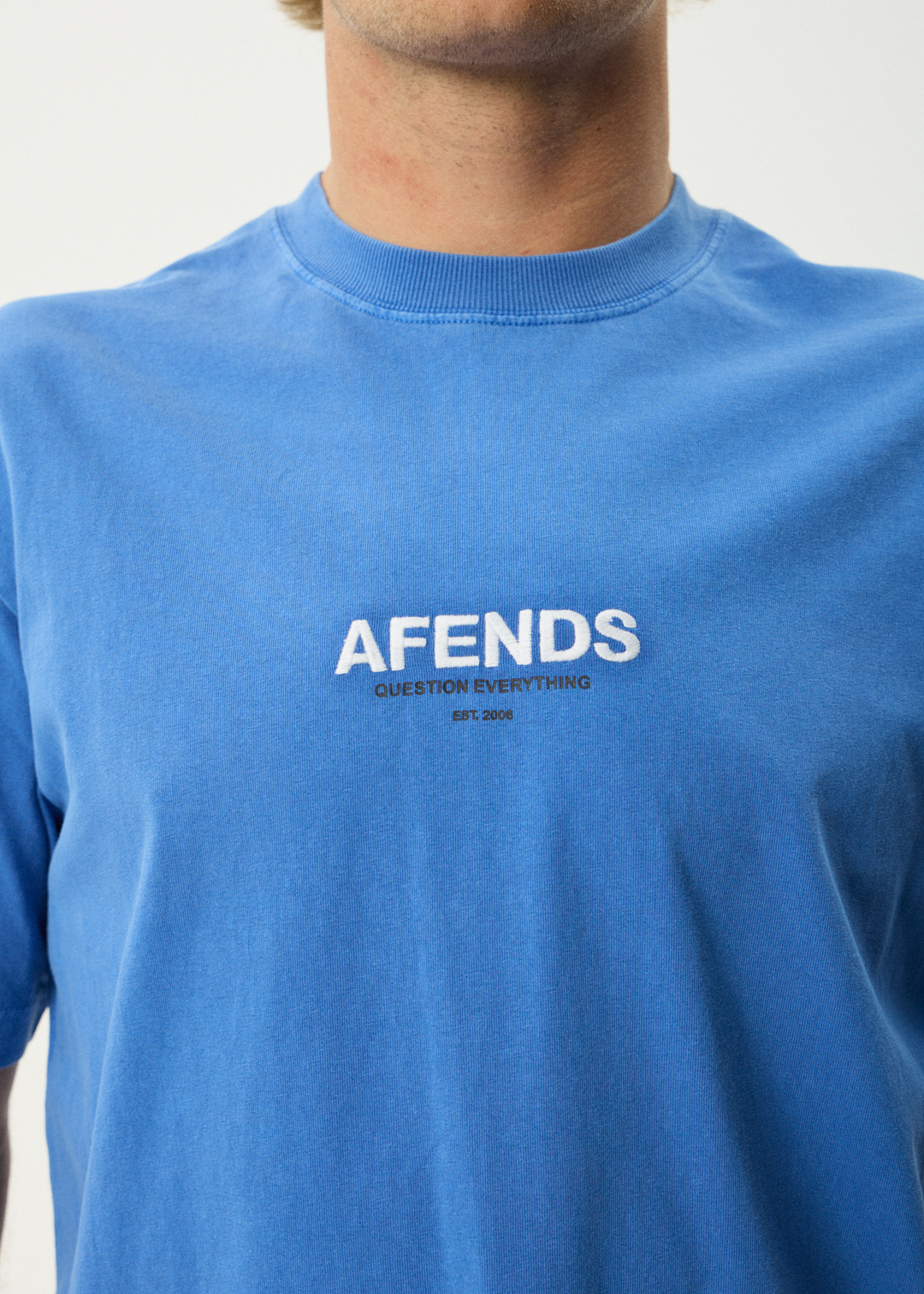 AFENDS Mens Vinyl - Retro Tee - Washed Marina