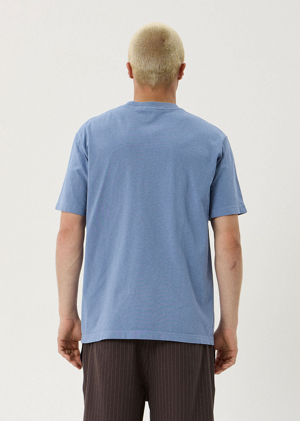 AFENDS Mens Vinyl - Retro Tee - Washed Slate Blue