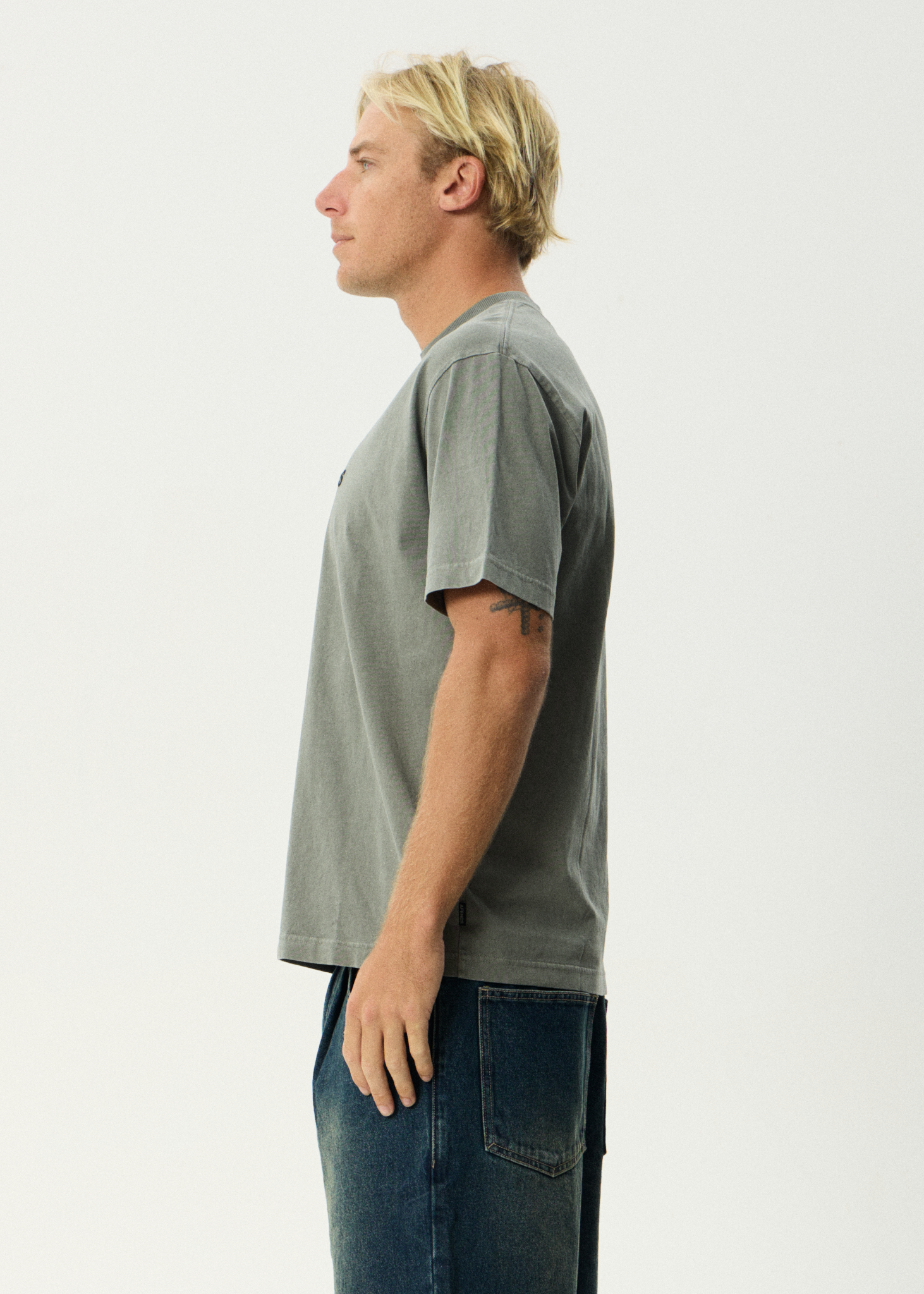 AFENDS Mens Vinyl - Retro Tee - Washed Sycamore