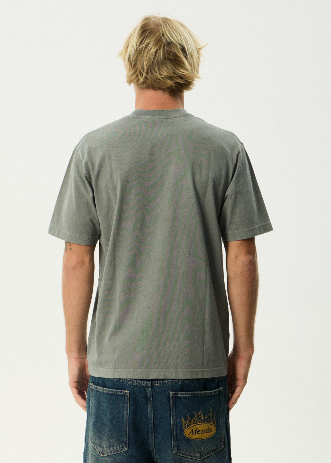AFENDS Mens Vinyl - Retro Tee - Washed Sycamore