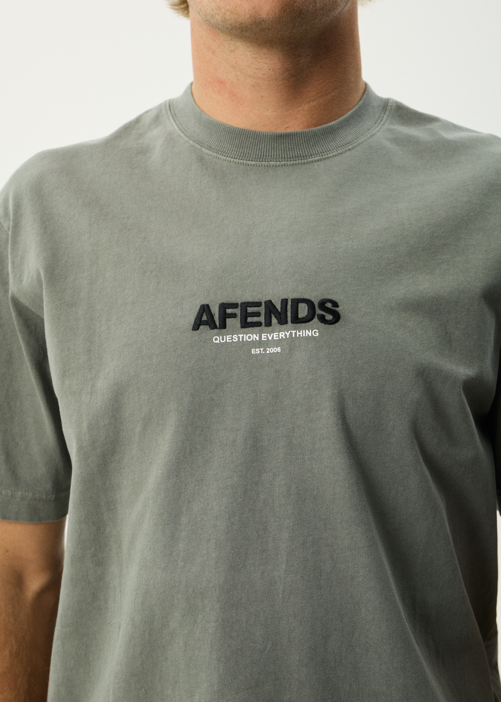 AFENDS Mens Vinyl - Retro Tee - Washed Sycamore