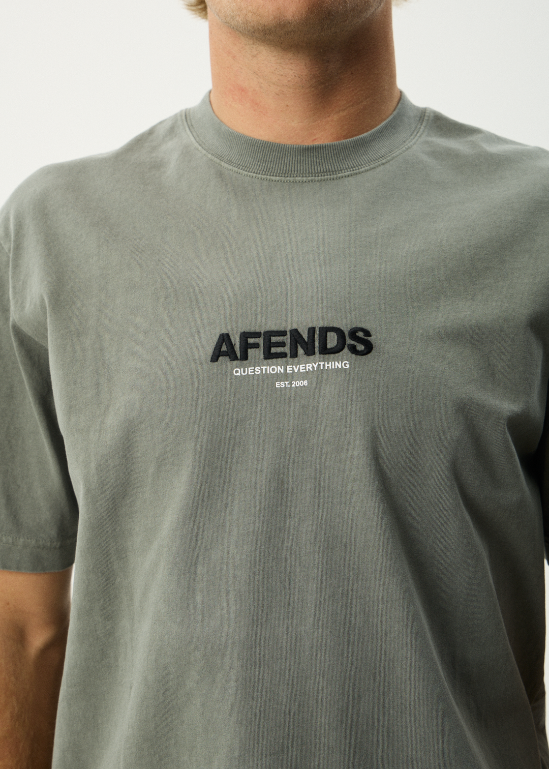 AFENDS Mens Vinyl - Retro Tee - Washed Sycamore