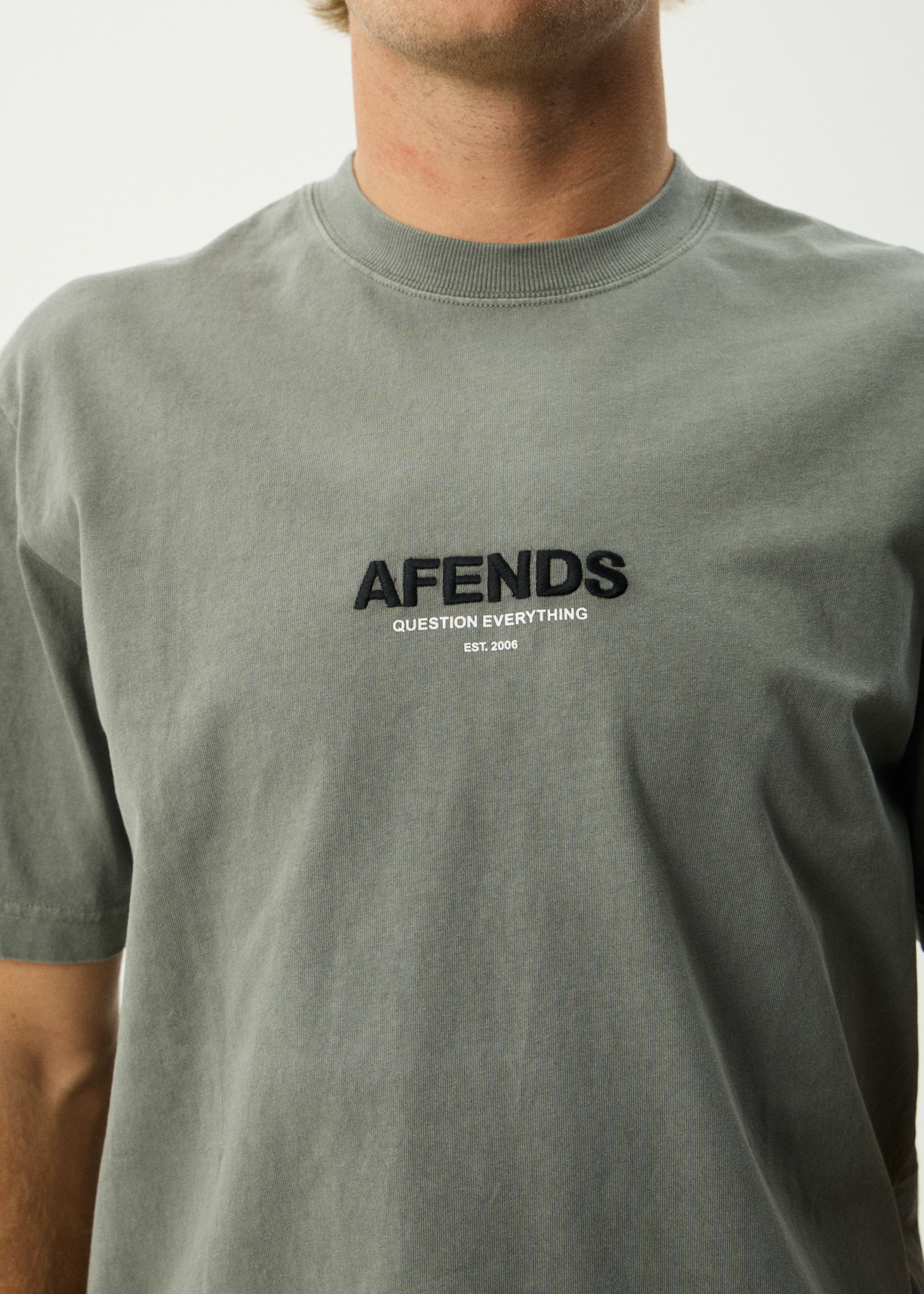 AFENDS Mens Vinyl - Retro Tee - Washed Sycamore