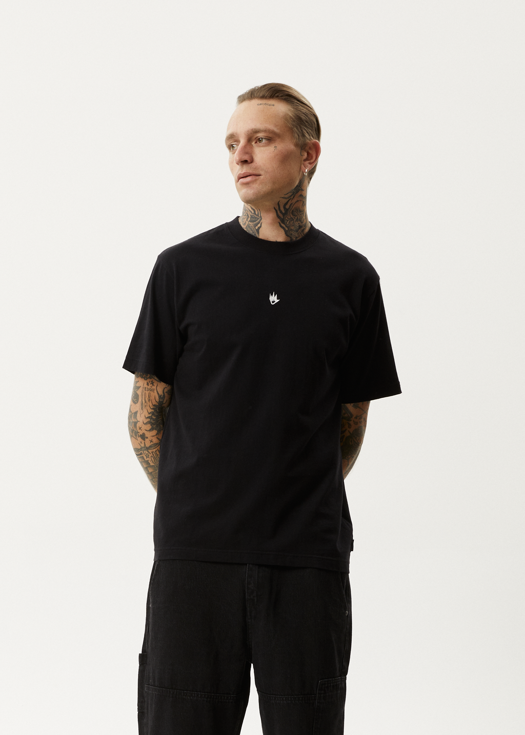 AFENDS Mens Flame - Retro Tee - Black