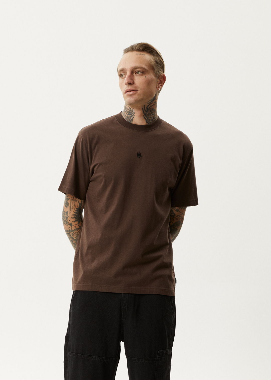 AFENDS Mens Flame - Retro Fit Tee - Coffee 